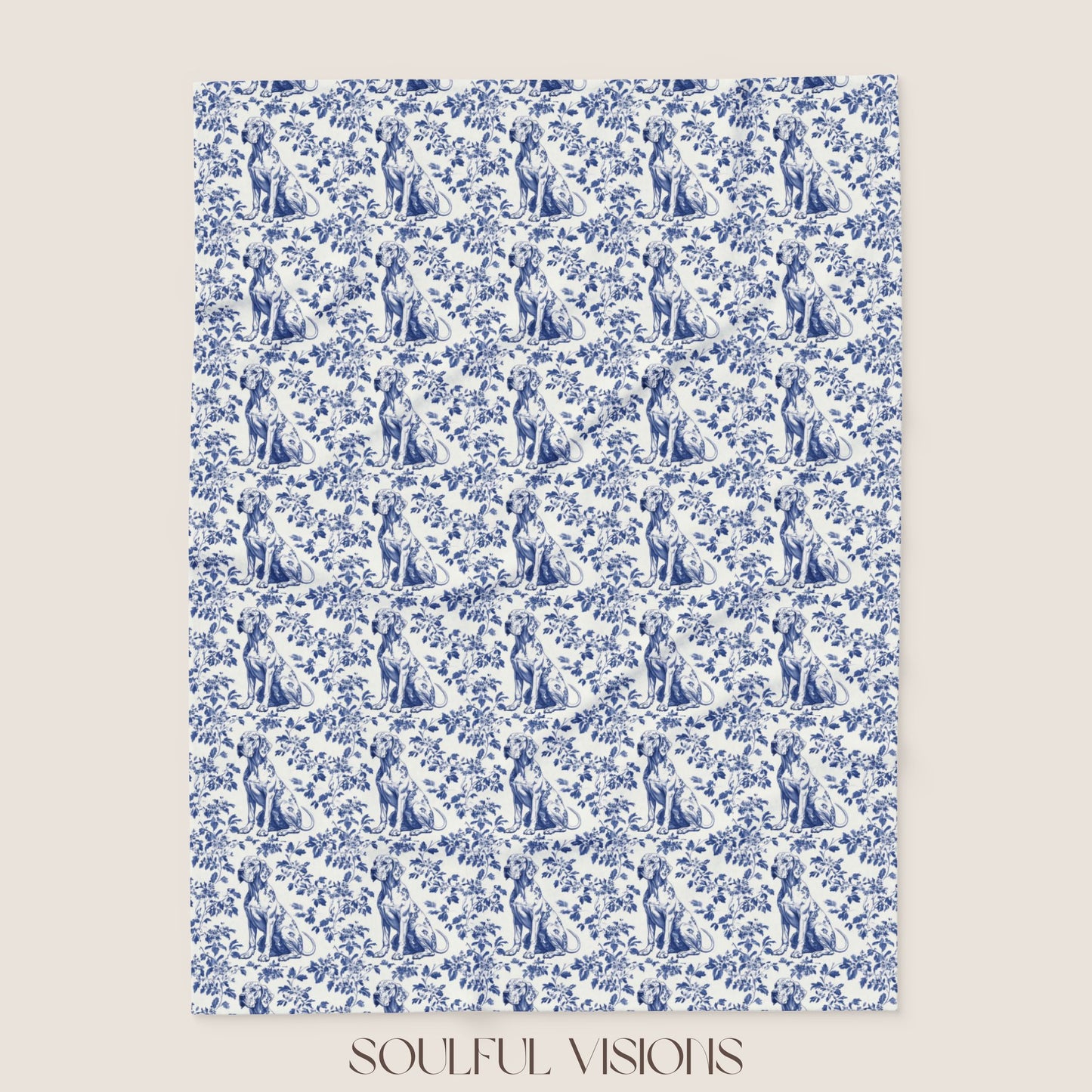 Great Dane French Toile De Jouy Blanket