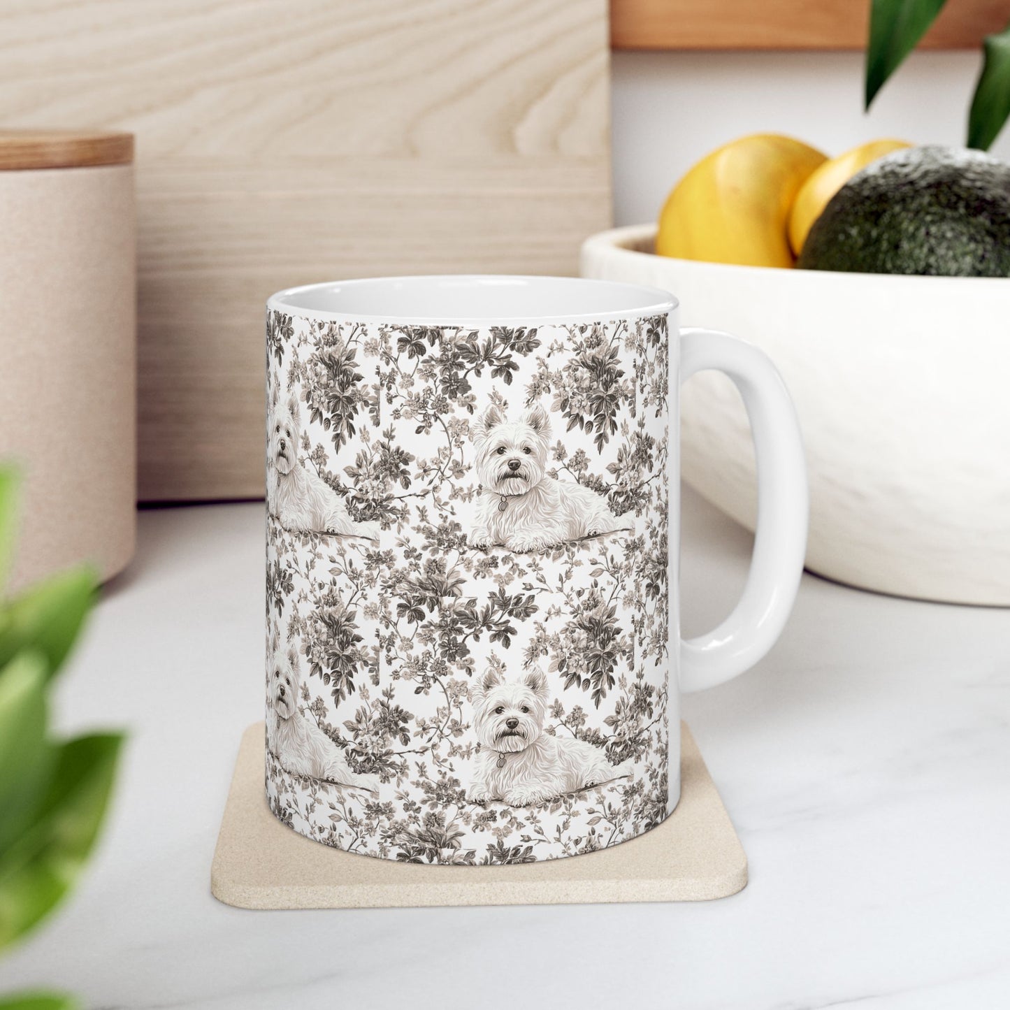 Westie Toile De Jouy Mug