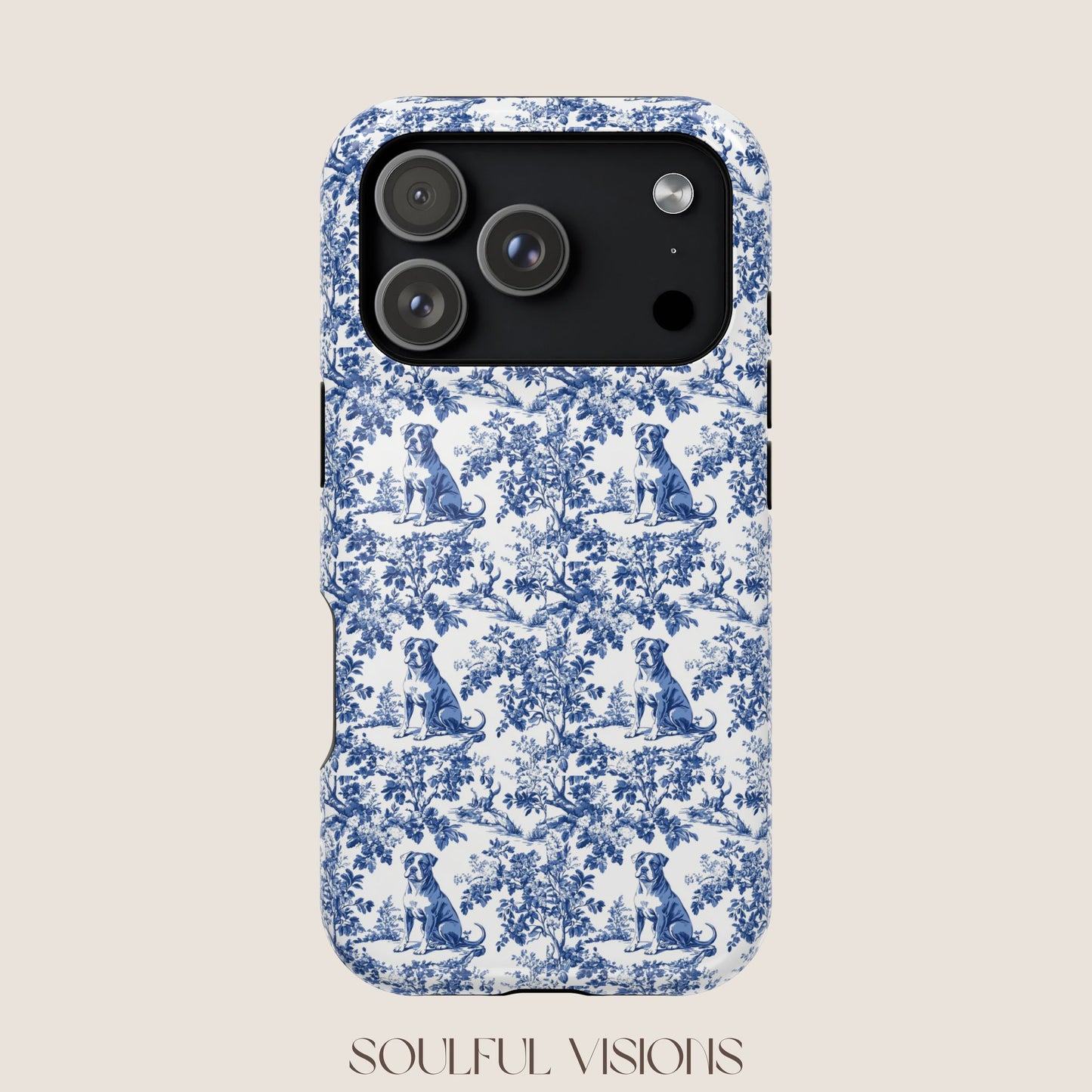Pitbull Toile De Jouy Magnetic Phone Case