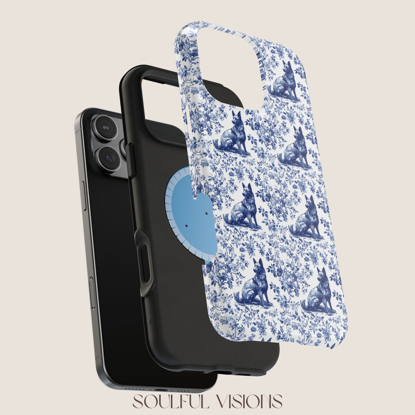 Belgian Malinois Toile De Jouy Magnetic Phone Case
