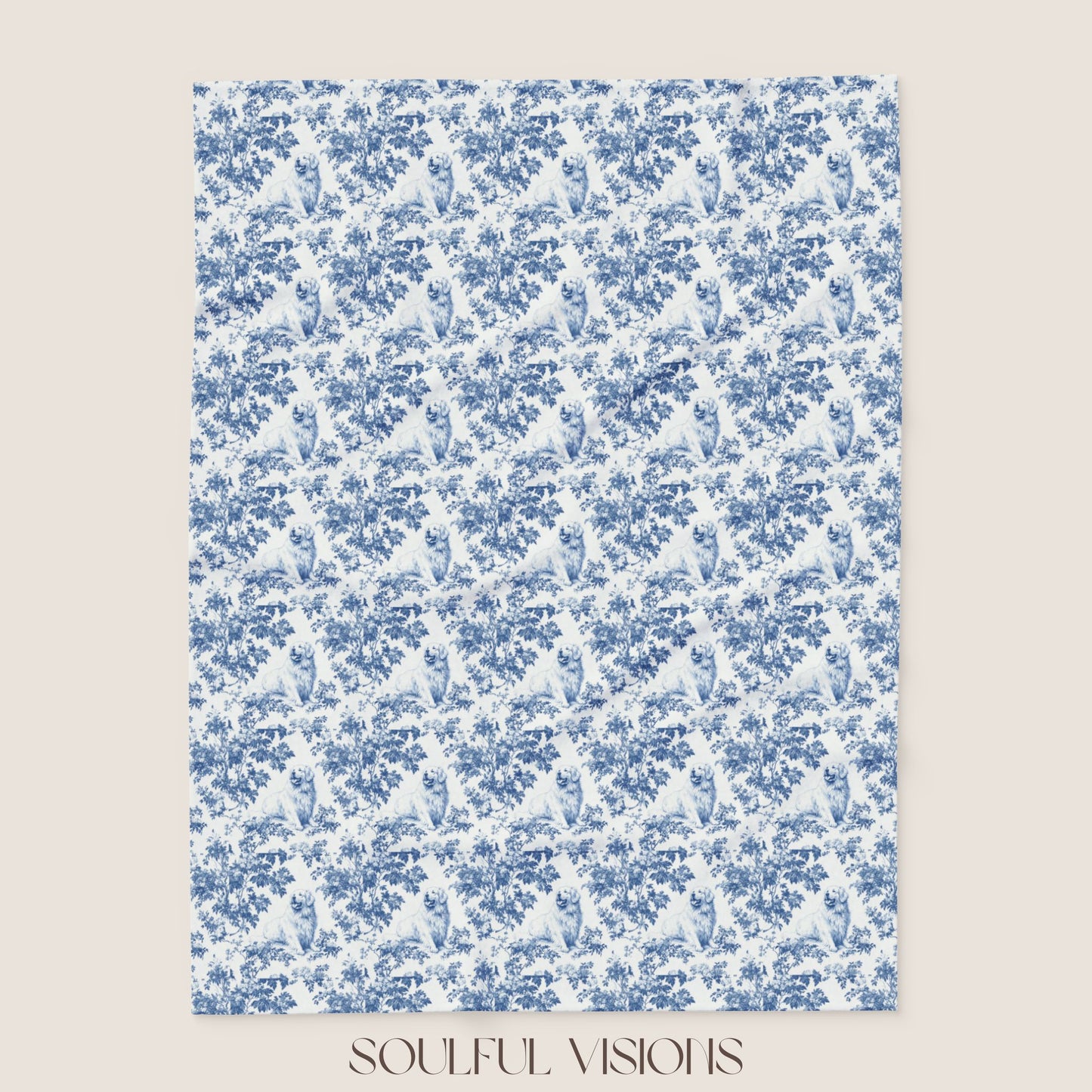 Great Pyrenees 2 French Toile De Jouy Blanket