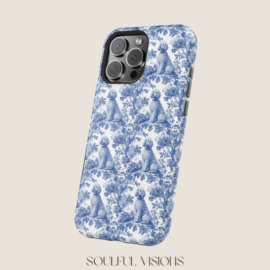 Goldendoodle Toile De Jouy Magnetic Phone Case