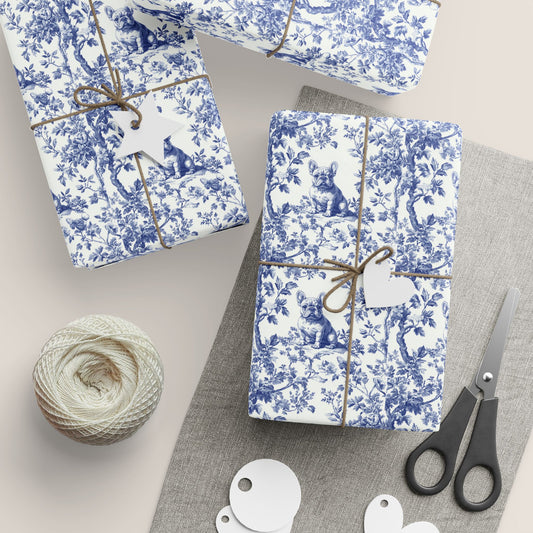 French bulldog French Toile De Jouy Wrapping Paper