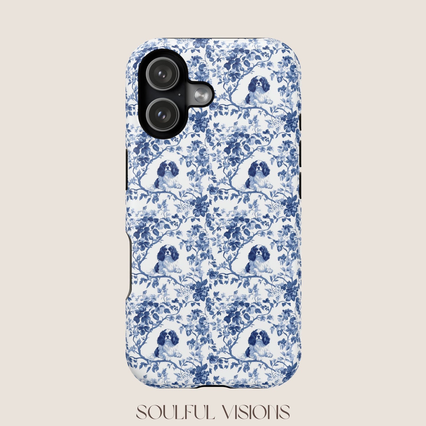 Cavalier King Charles Spaniel Toile De Jouy Magnetic Phone Case