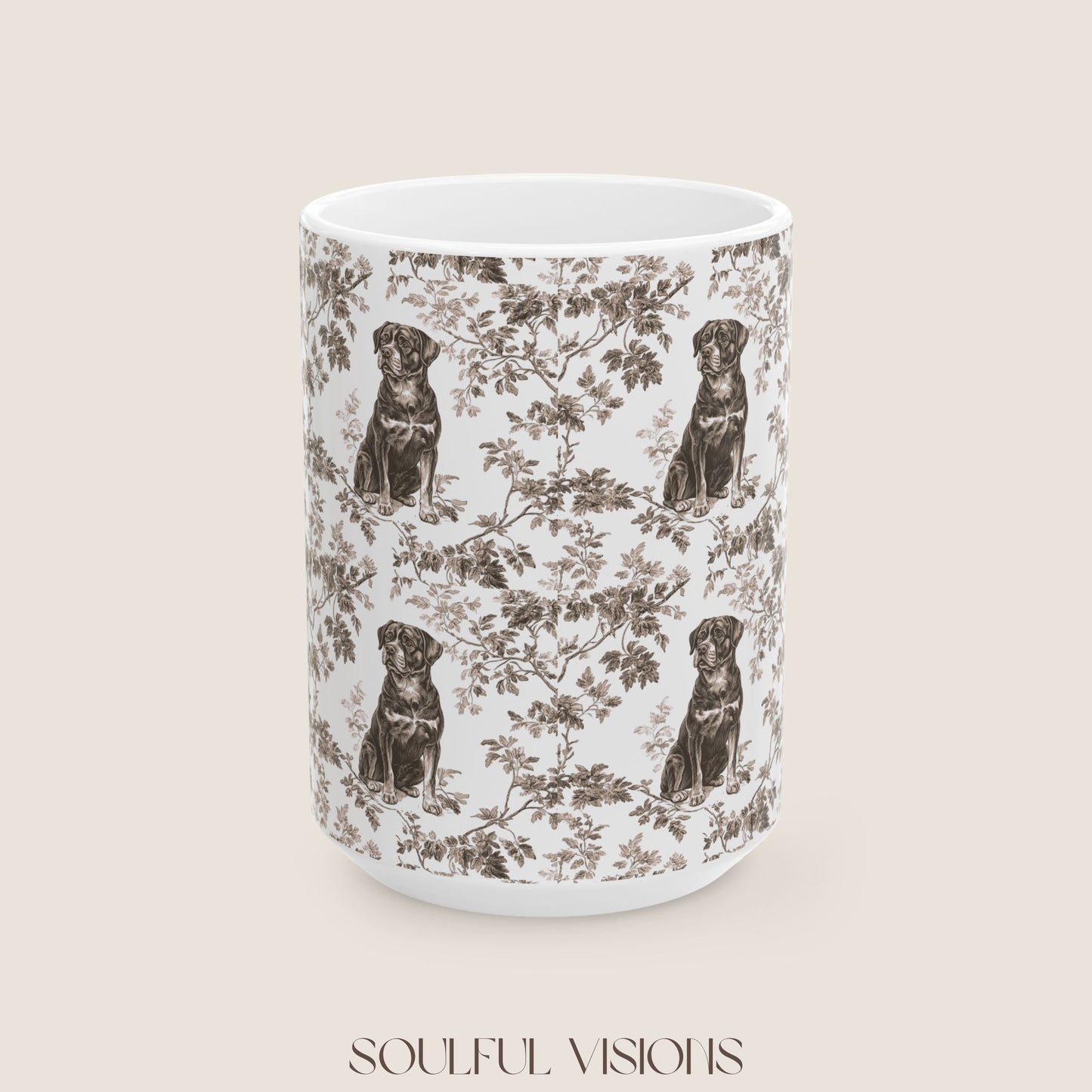 Rottweiler Toile De Jouy Mug