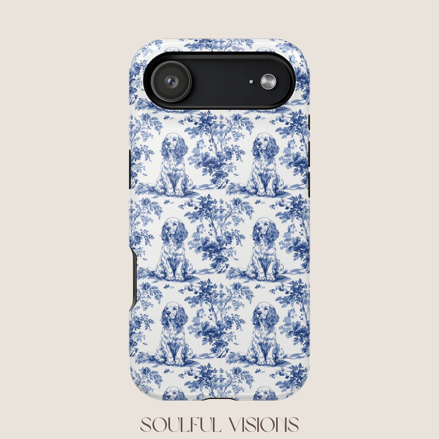Cocker Spaniel Toile De Jouy Magnetic Phone Case