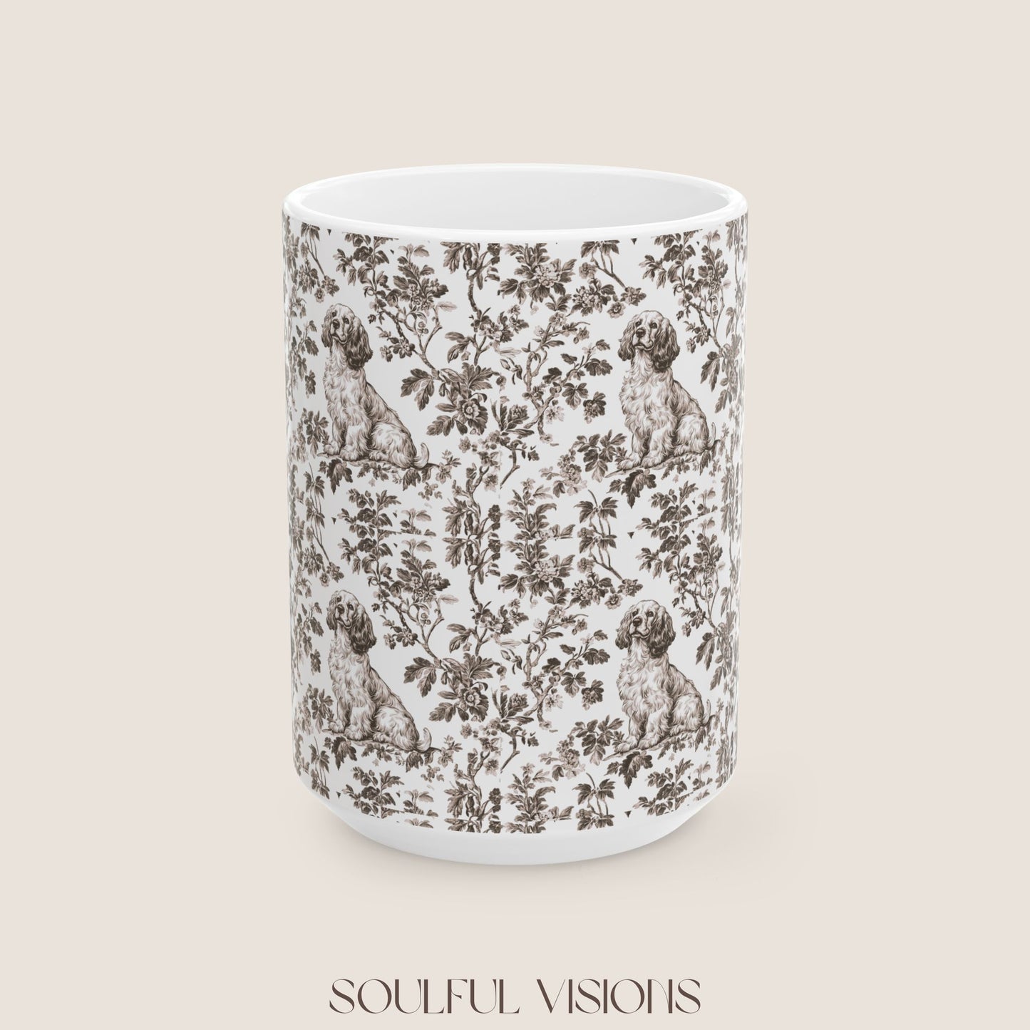 Cocker Spaniel Toile De Jouy Mug