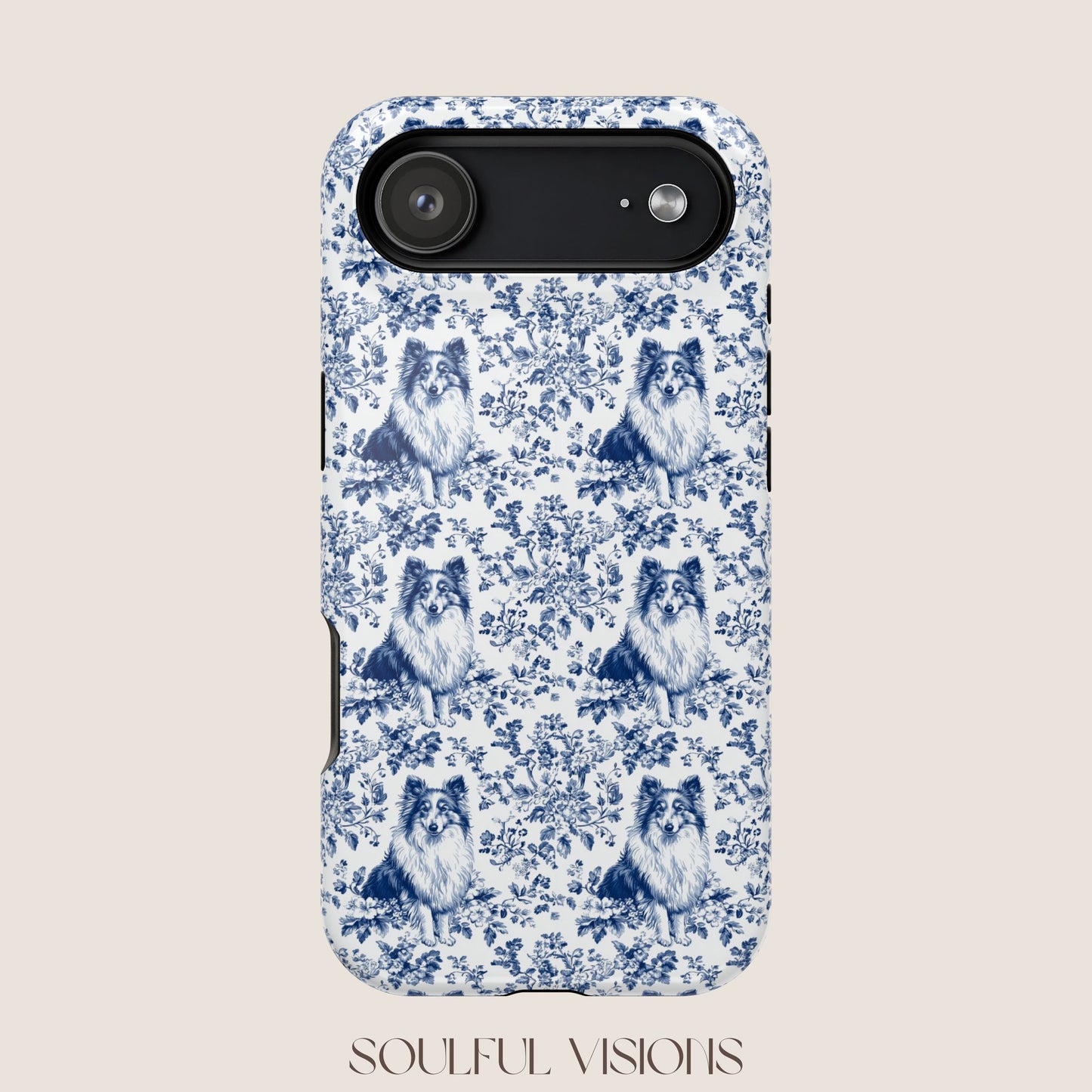 Shetland Sheepdog Toile De Jouy Magnetic Phone Case