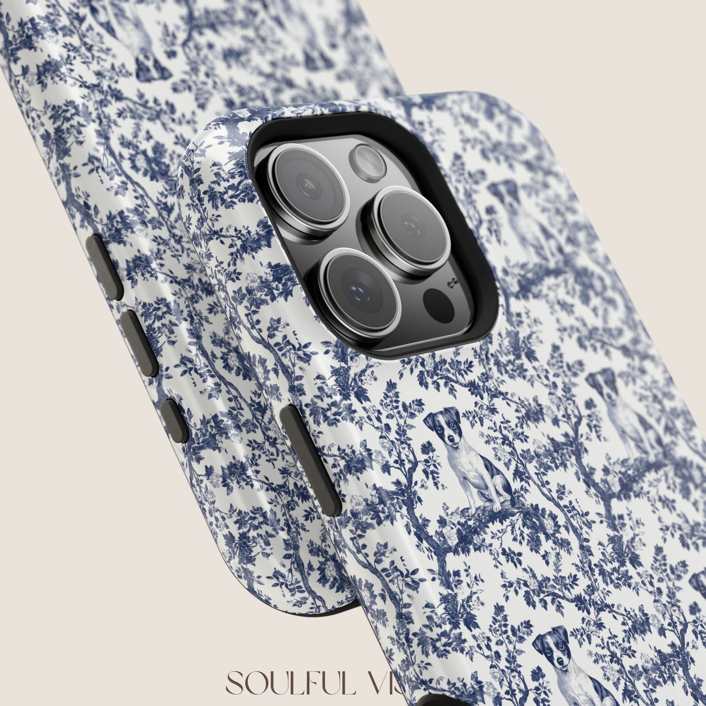 Jack Russell Toile De Jouy Magnetic Phone Case