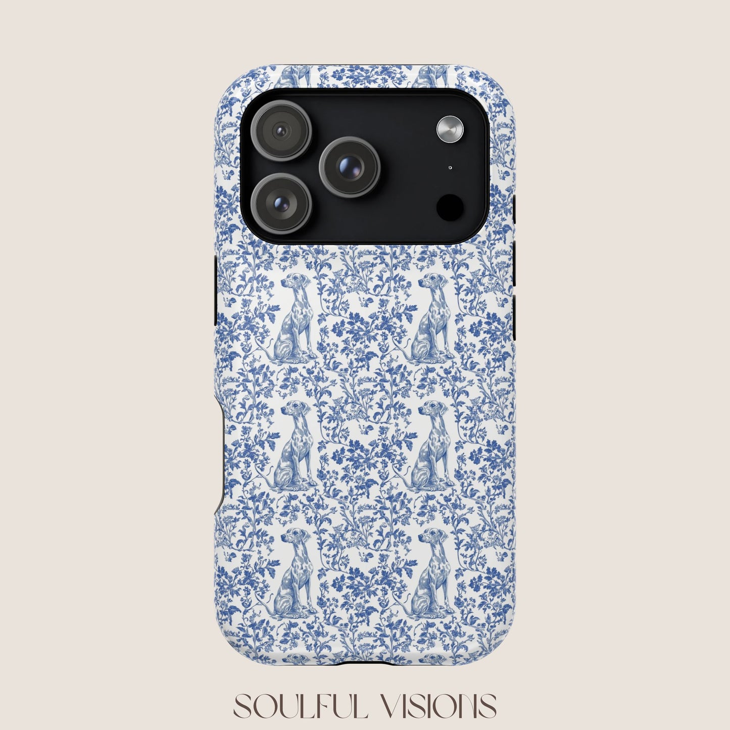 Whippet Toile De Jouy Magnetic Phone Case