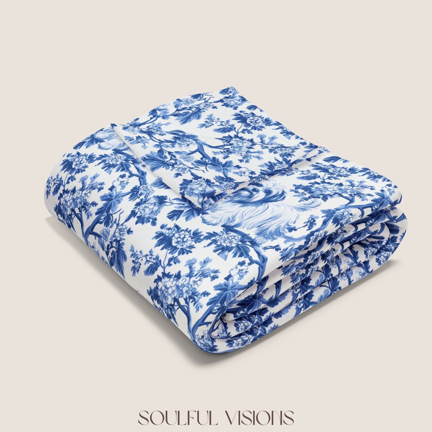 Maltese French Toile De Jouy Blanket