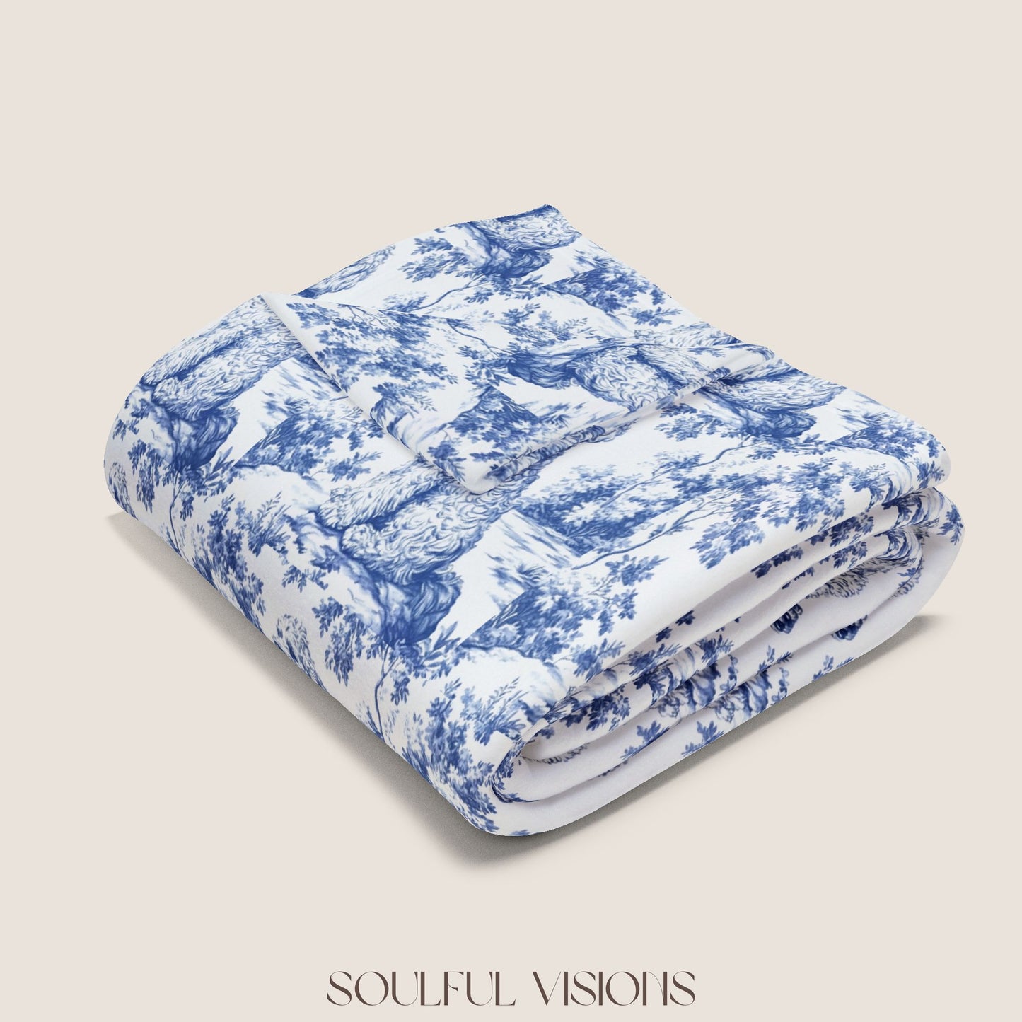 Goldendoodle 3 French Toile De Jouy Blanket