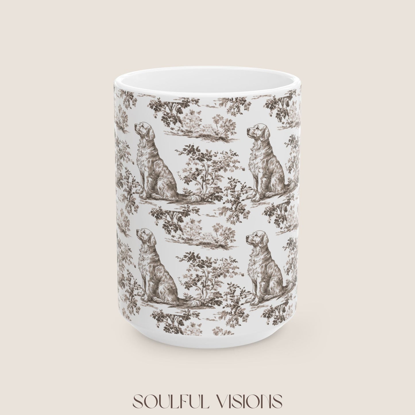 Golden Retriever Toile De Jouy Mug