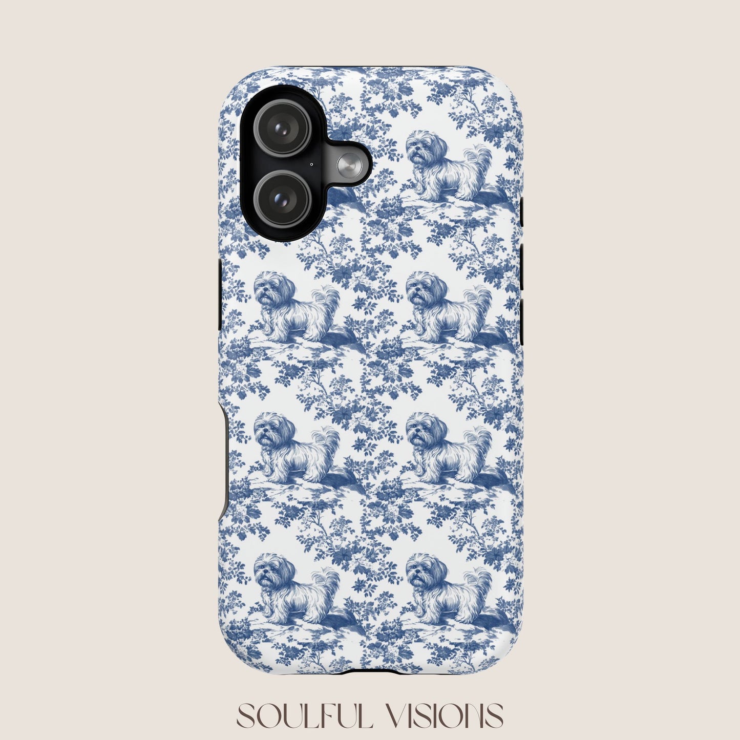 Shih Tzu Toile De Jouy Magnetic Phone Case