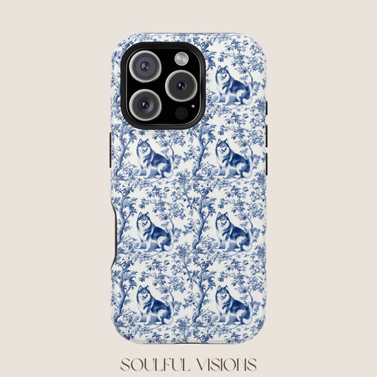 Alaskan Malamute Toile De Jouy Magnetic Phone Case