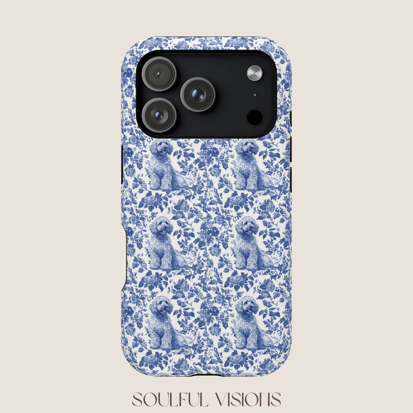Labradoodle Toile De Jouy Magnetic Phone Case