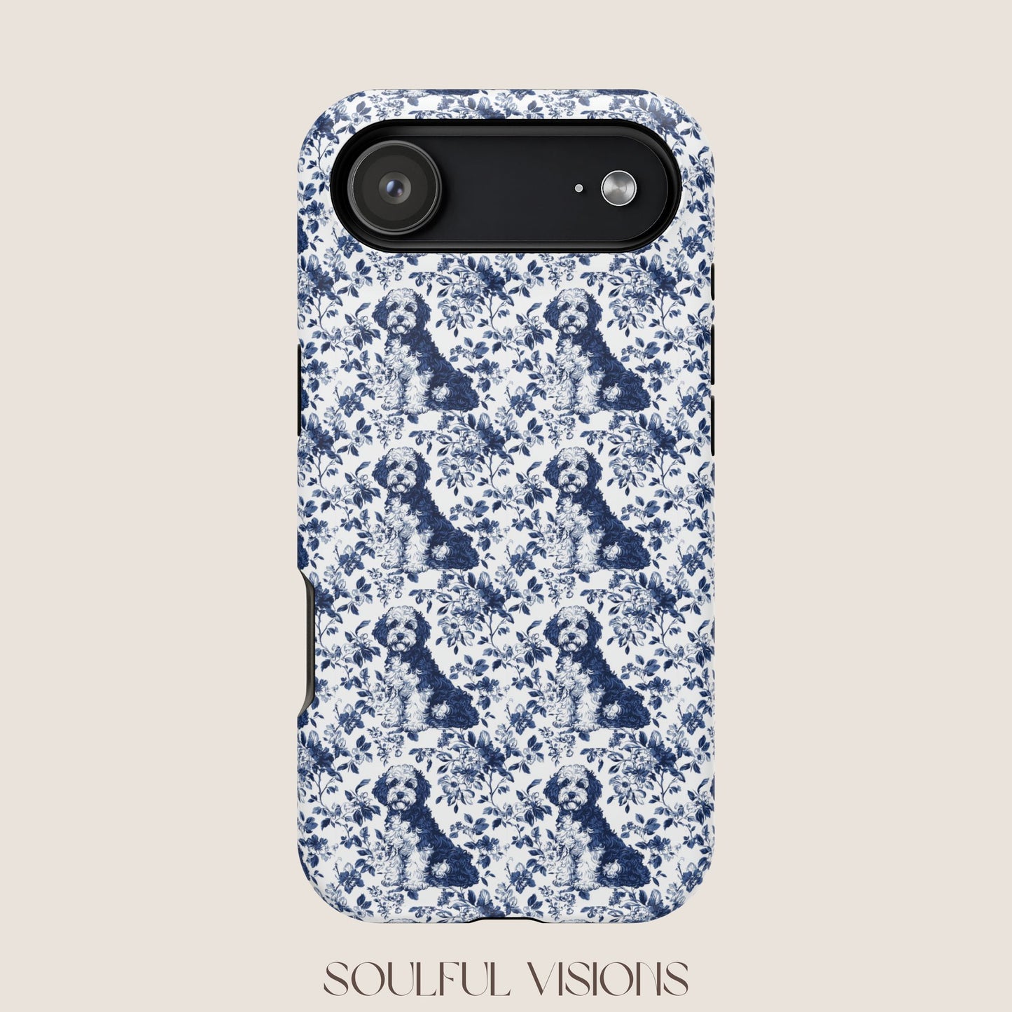 Bernedoodle Toile De Jouy Magnetic Phone Case