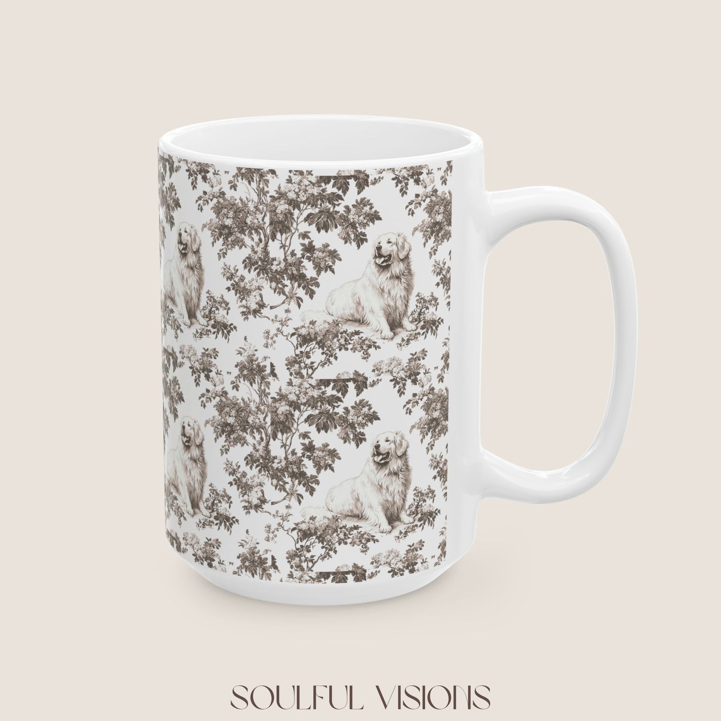 Great Pyrenees Toile De Jouy Mug