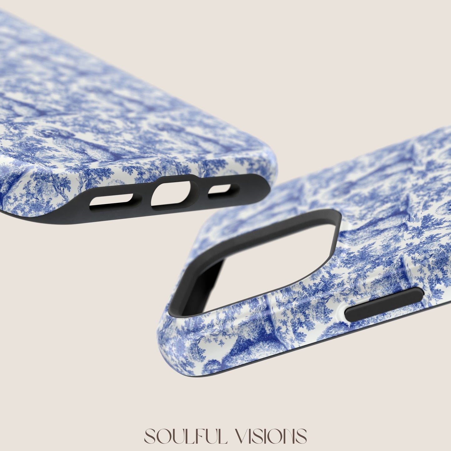 Poodle Toile De Jouy Magnetic Phone Case