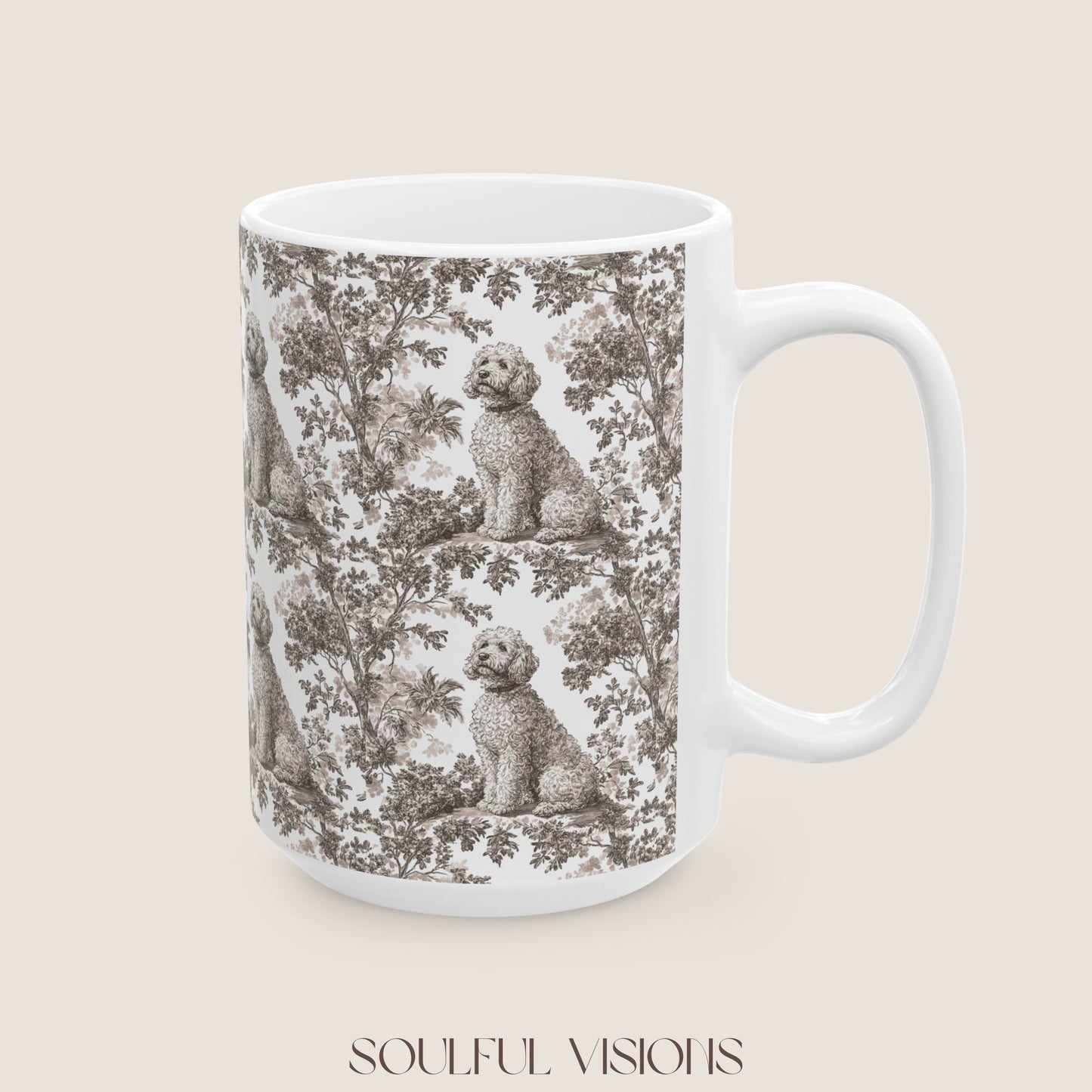 Goldendoodle Toile De Jouy Mug