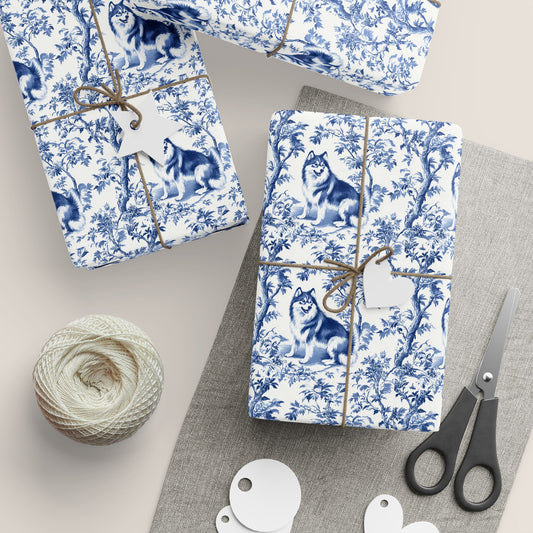 Alaskan Malamute French Toile De Jouy Wrapping Papers