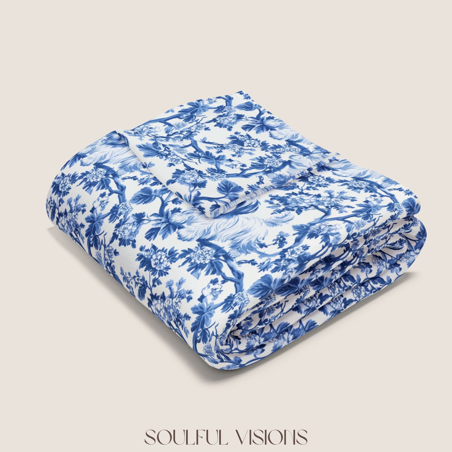 Maltese French Toile De Jouy Blanket