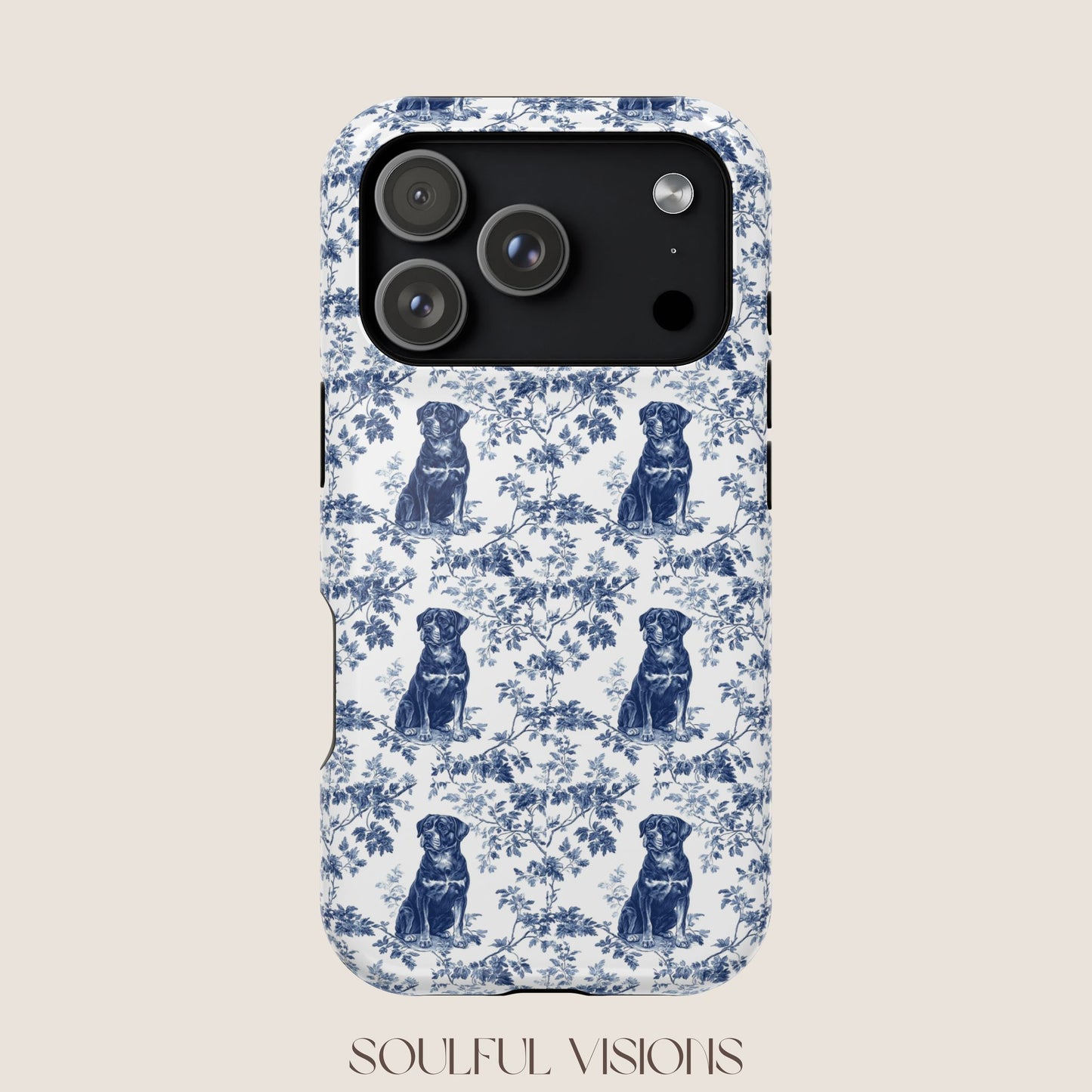 Rottweiler Toile De Jouy Magnetic Phone Case
