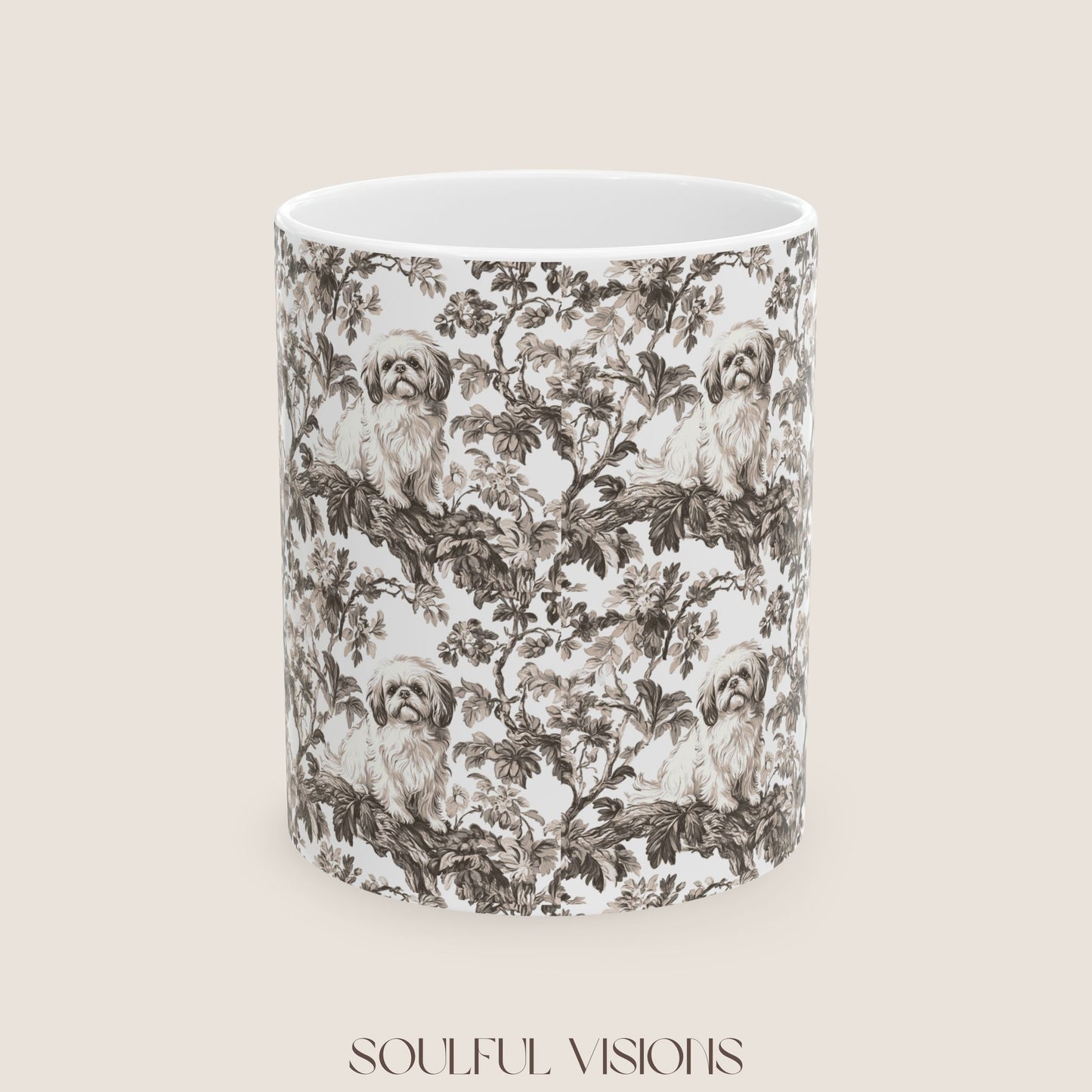 Pekingese Toile De Jouy Mug