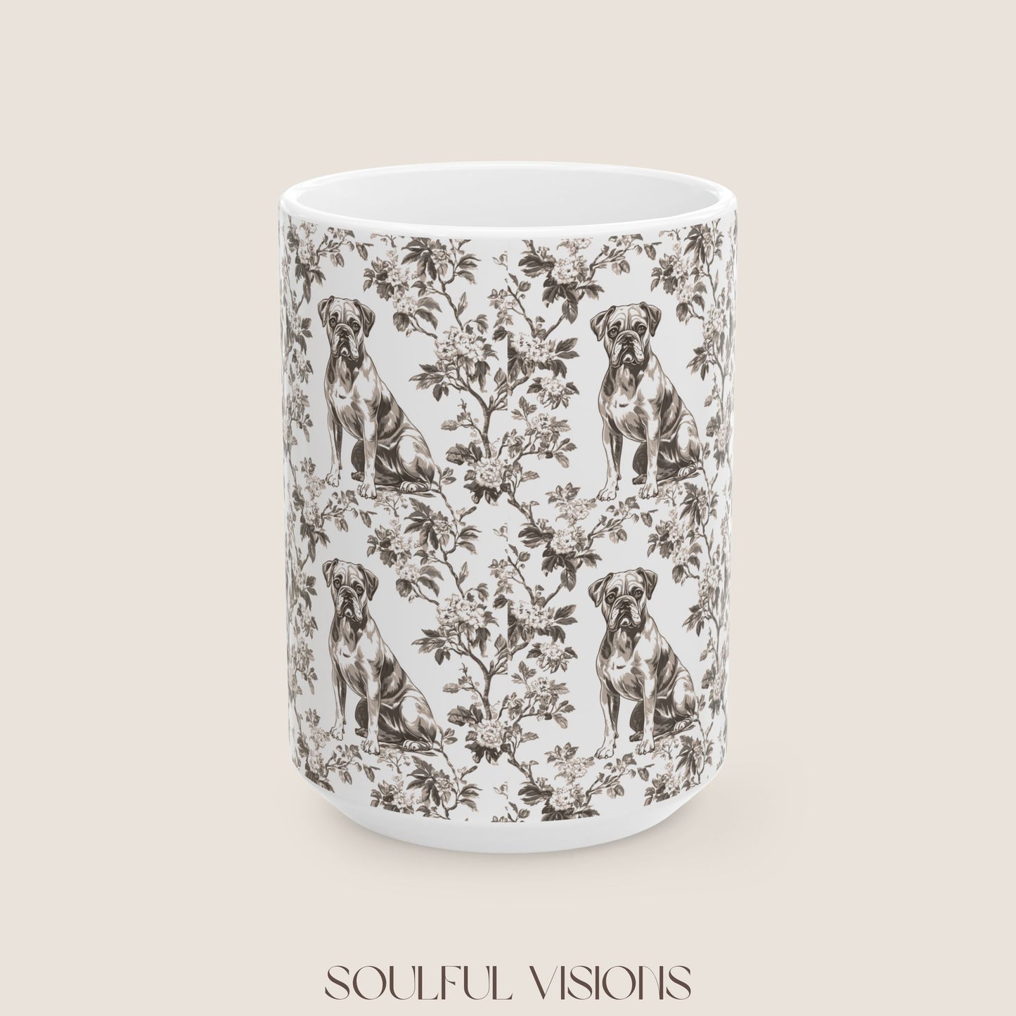 Boxer Toile de Jouy Mug