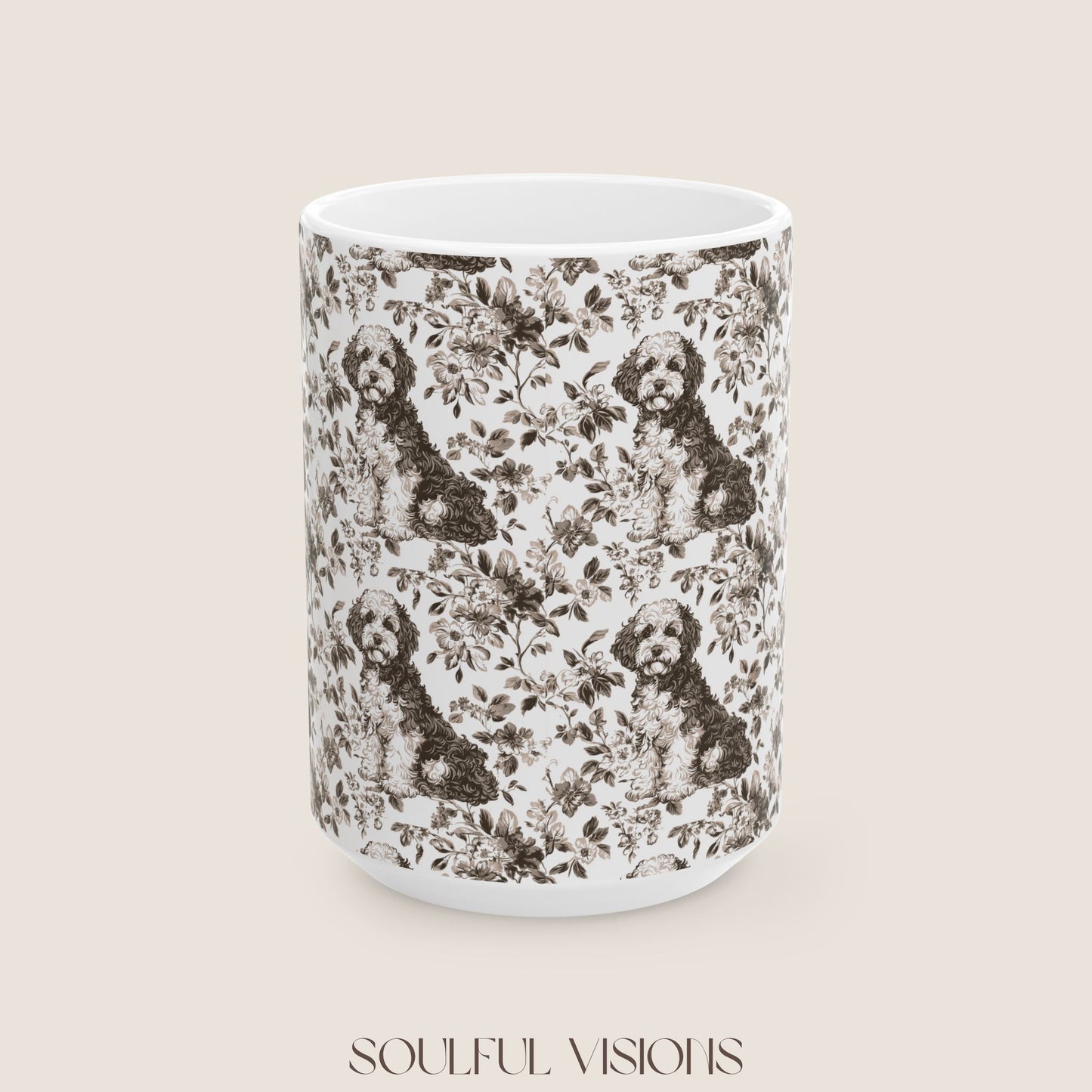 Bernedoodle Toile de Jouy Mug