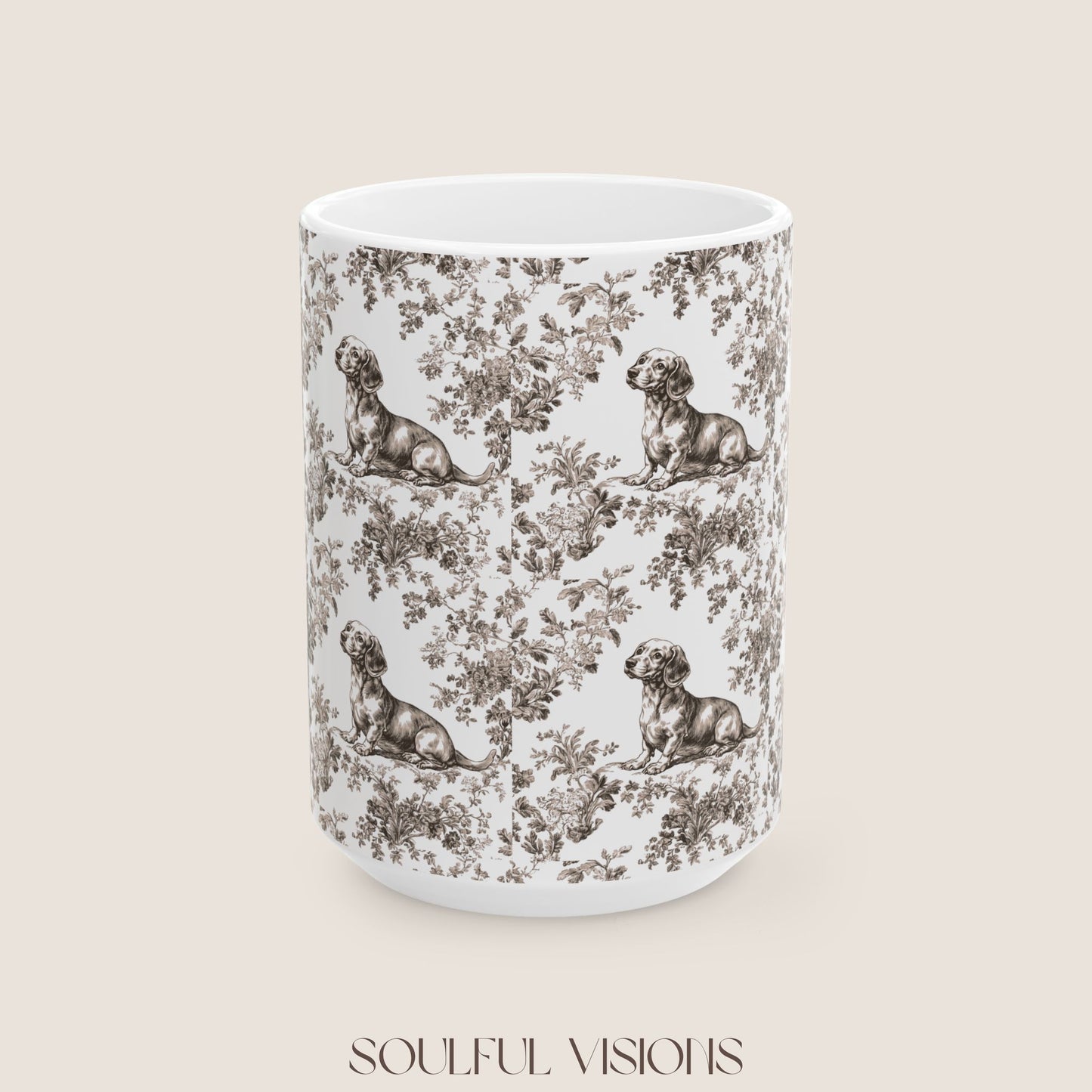 Dachshund Toile De Jouy Mug