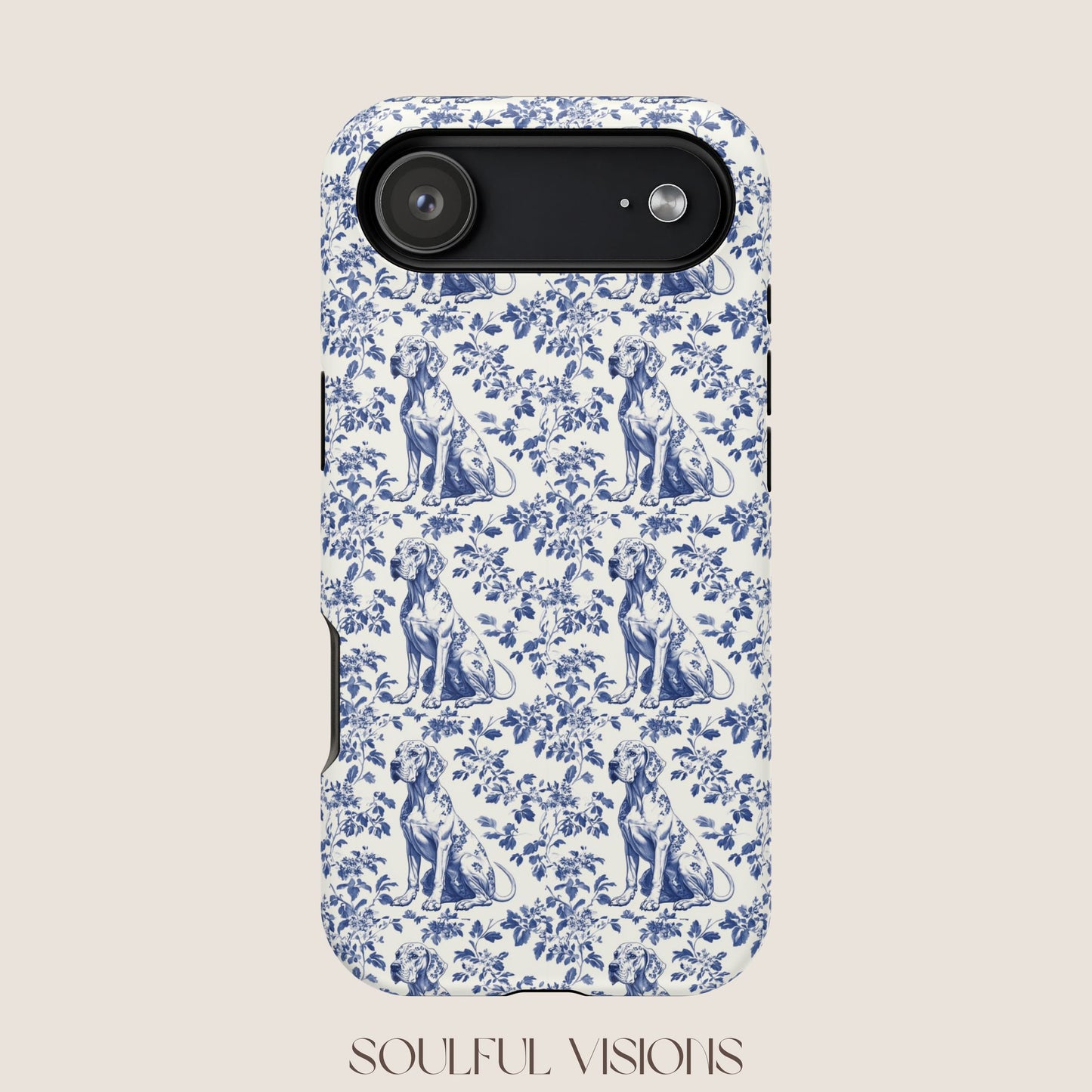 Great Dane Toile De Jouy Magnetic Phone Case