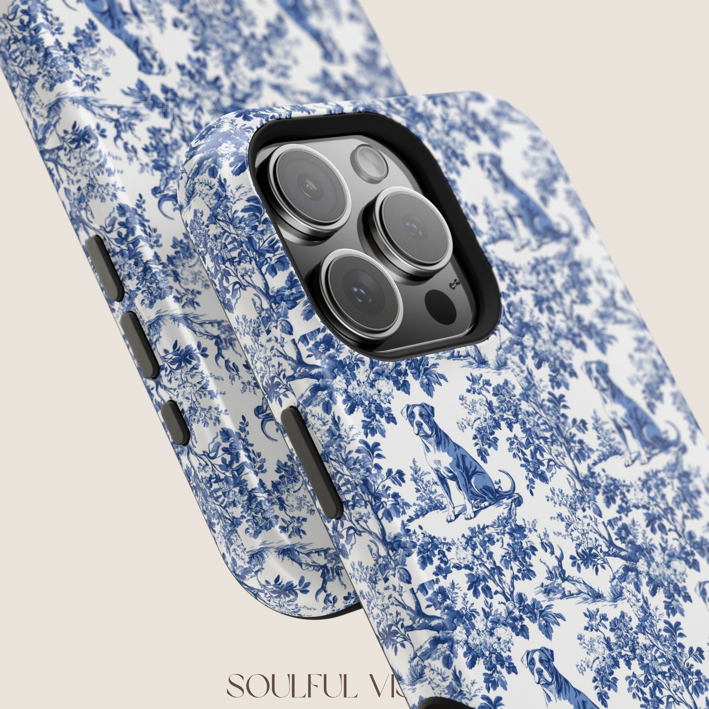 Pitbull Toile De Jouy Magnetic Phone Case