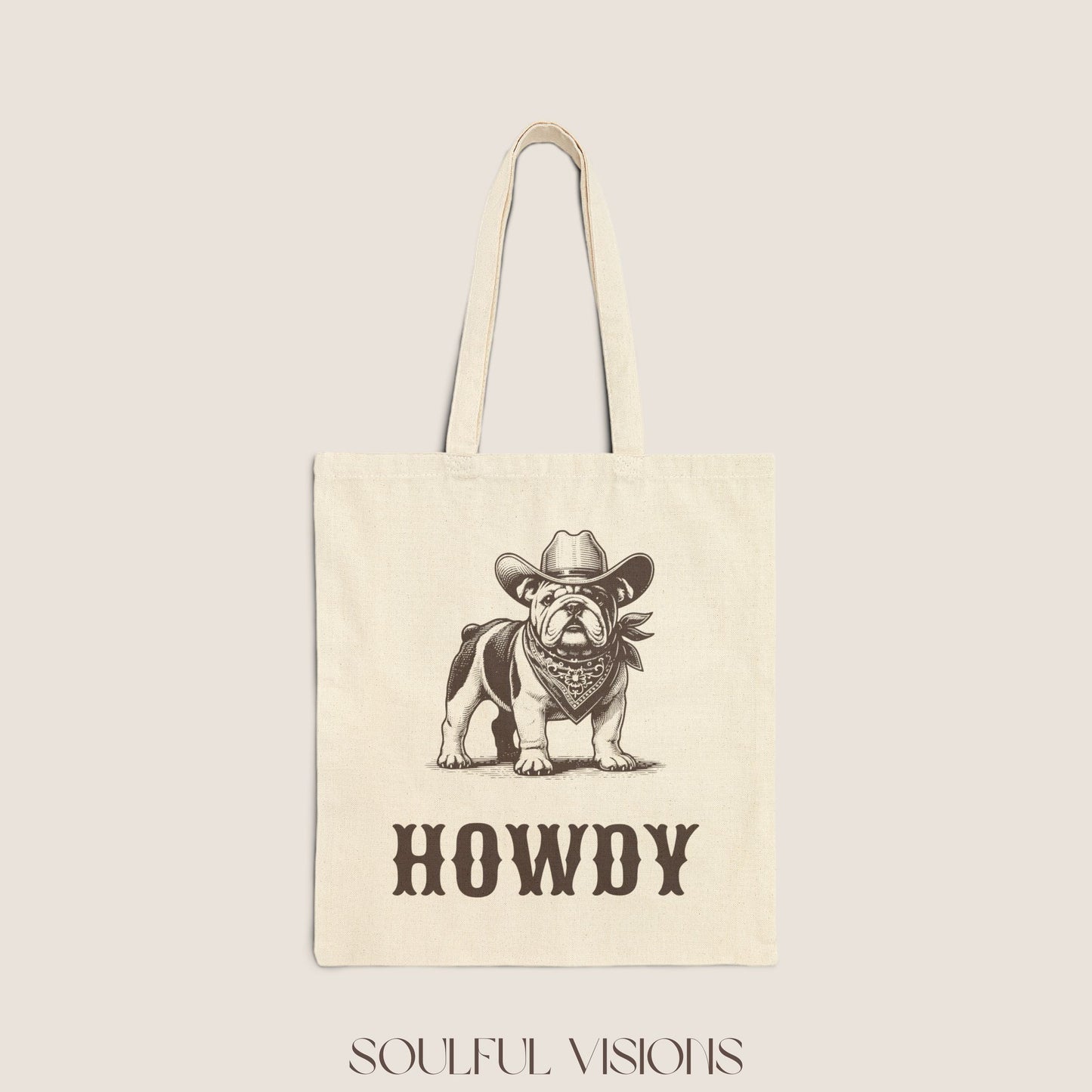 Howdy English Bulldog Tote Bag