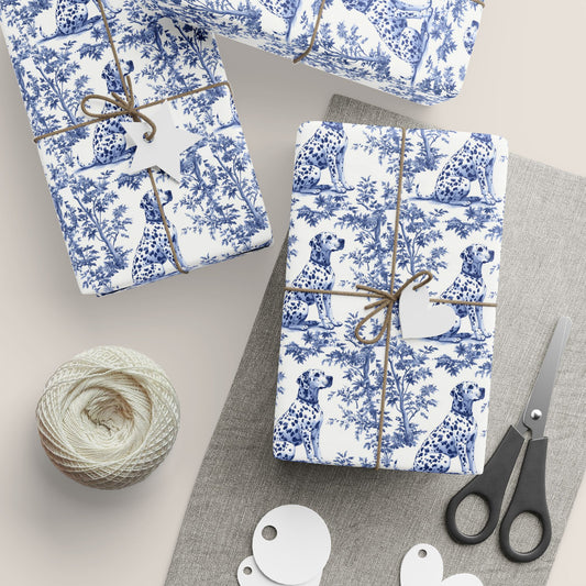 Dalmatian French Toile De Jouy Wrapping Paper