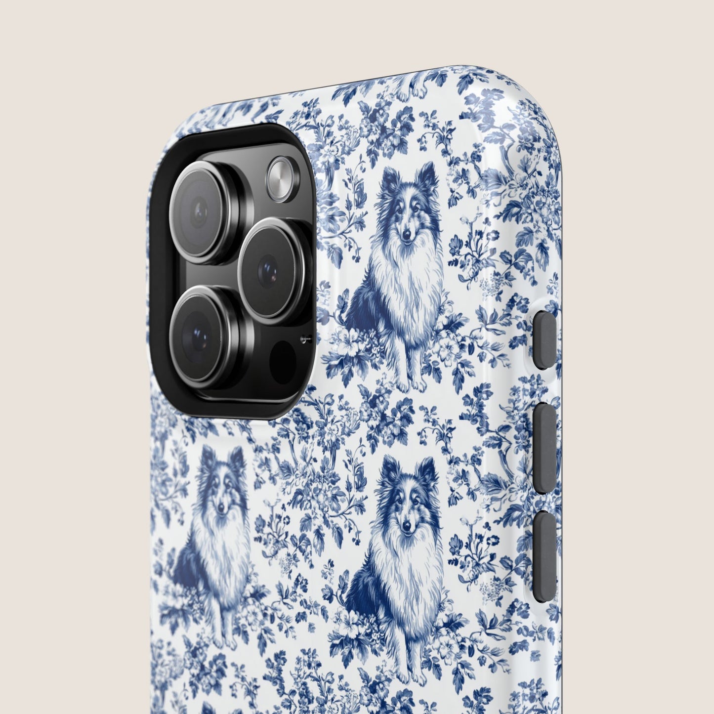 Shetland Sheepdog Toile De Jouy Magnetic Phone Case