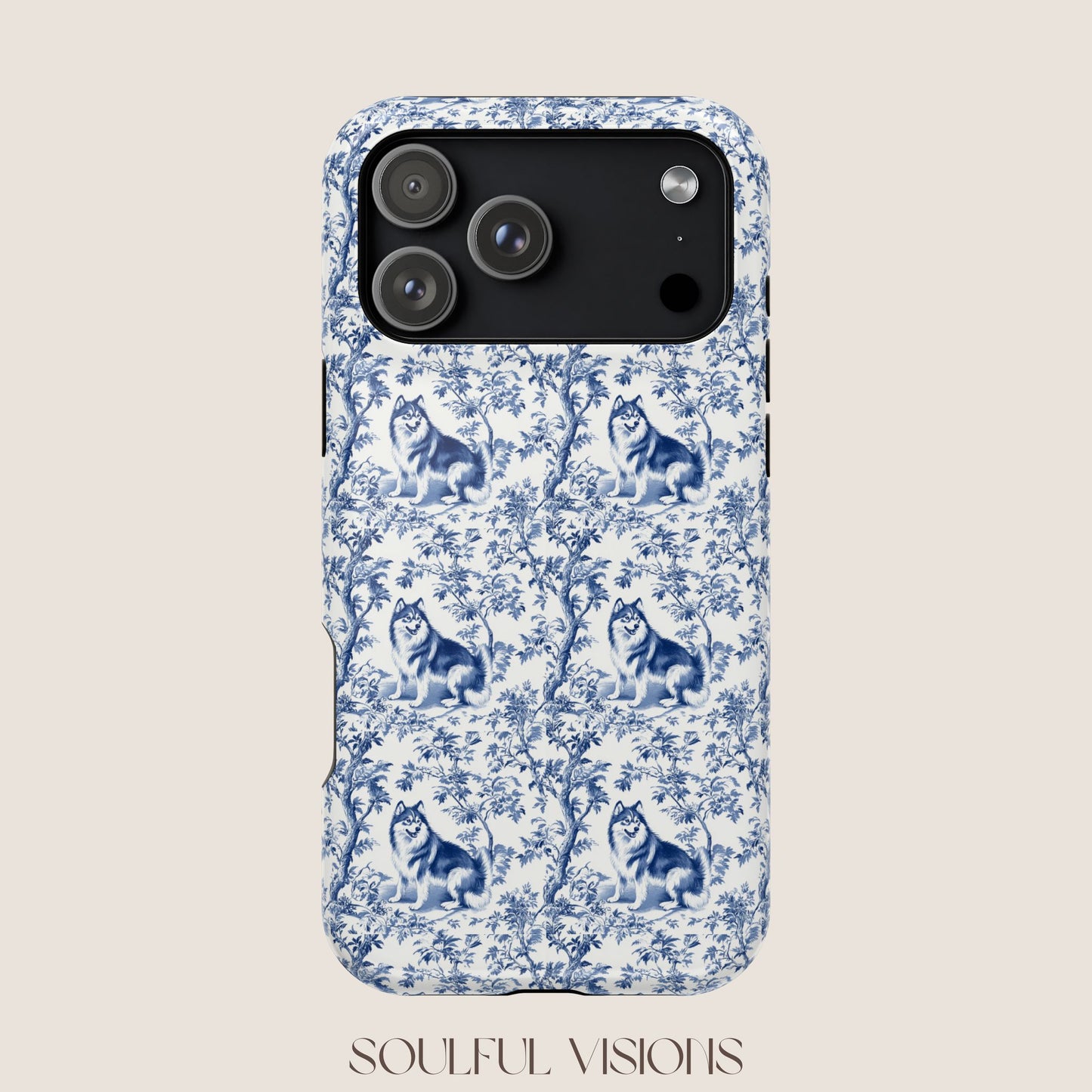 Alaskan Malamute Toile De Jouy Magnetic Phone Case