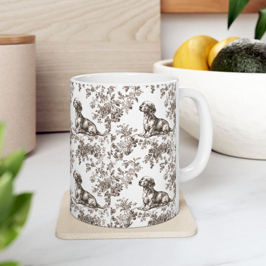 Dachshund Toile De Jouy Mug