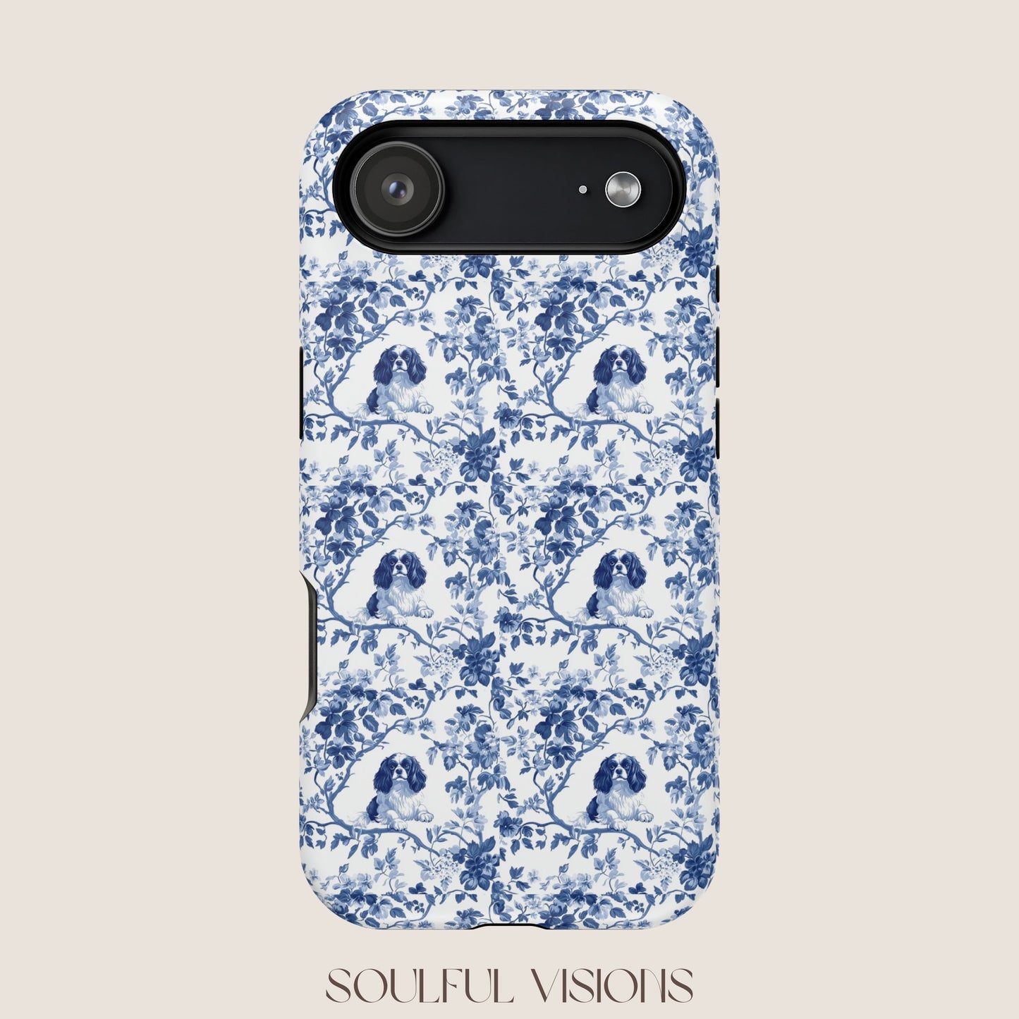 Cavalier King Charles Spaniel Toile De Jouy Magnetic Phone Case