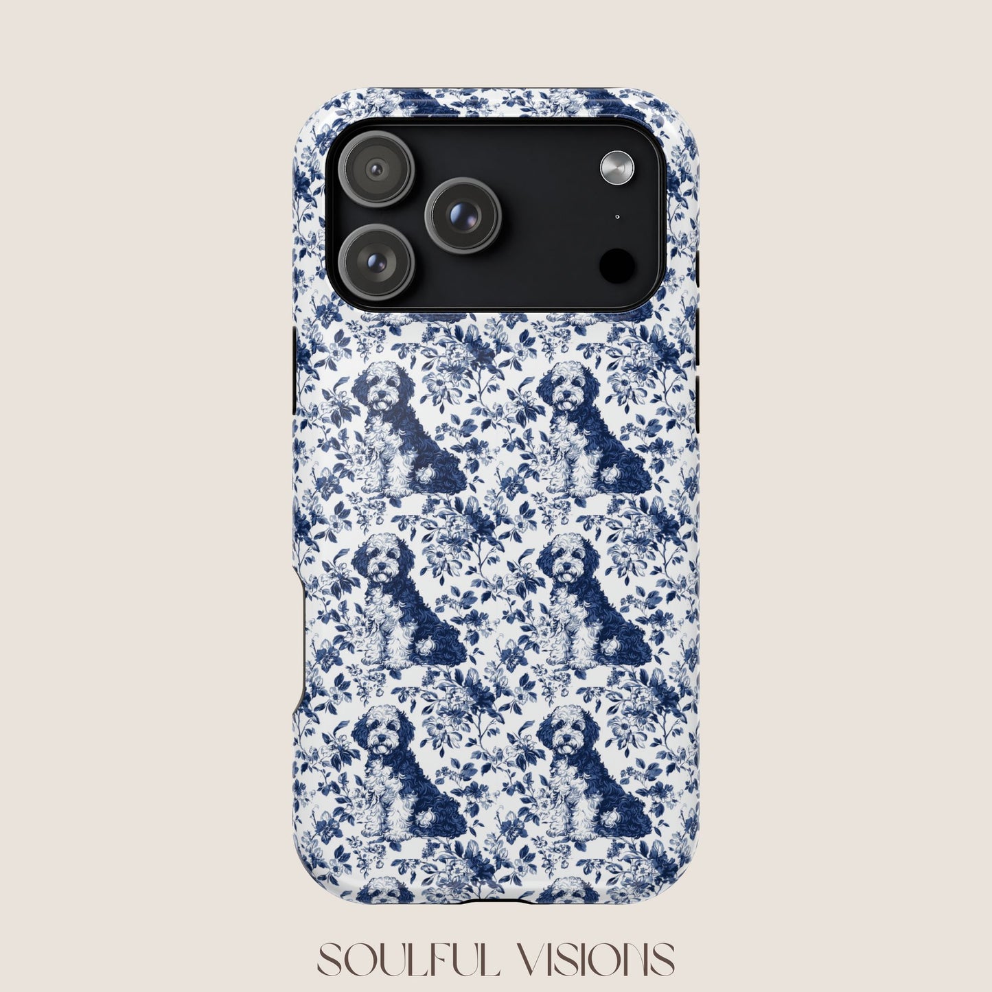 Bernedoodle Toile De Jouy Magnetic Phone Case