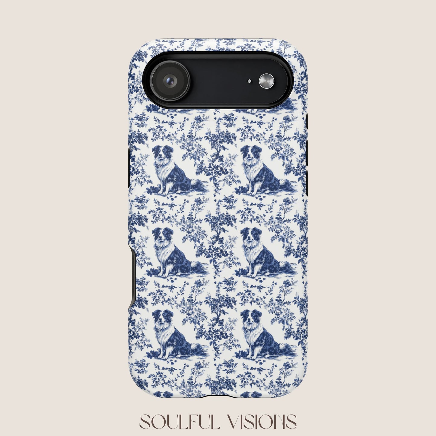 Australian Shepherd Toile De Jouy Magnetic Phone Case