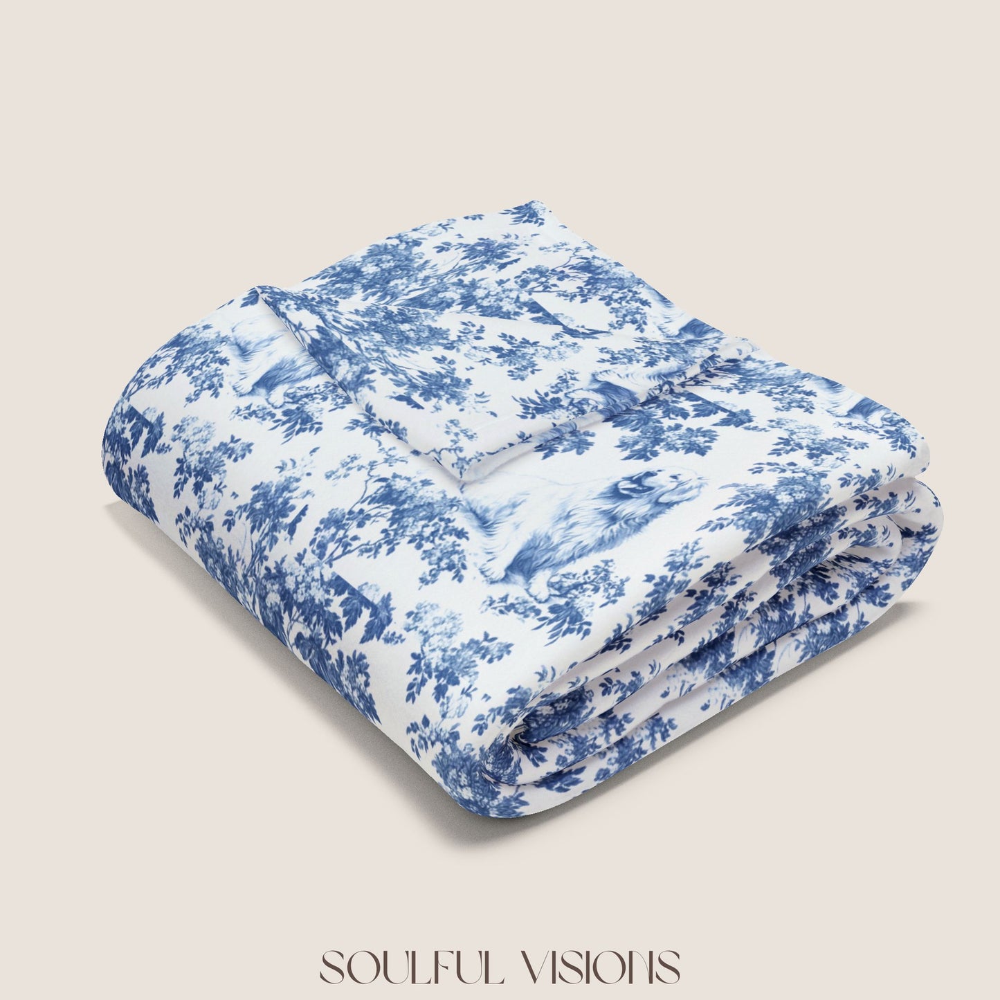 Great Pyrenees 2 French Toile De Jouy Blanket