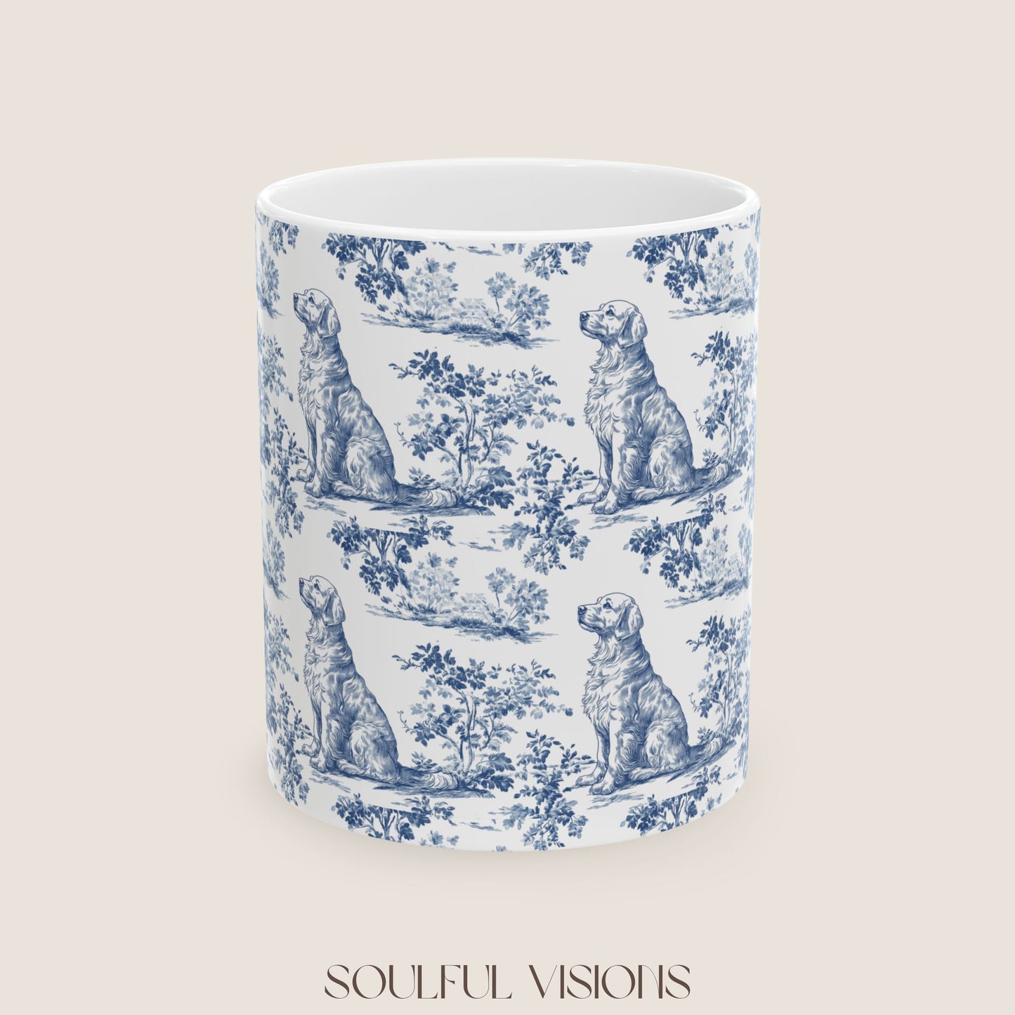 Golden Retriever Toile De Jouy Mug