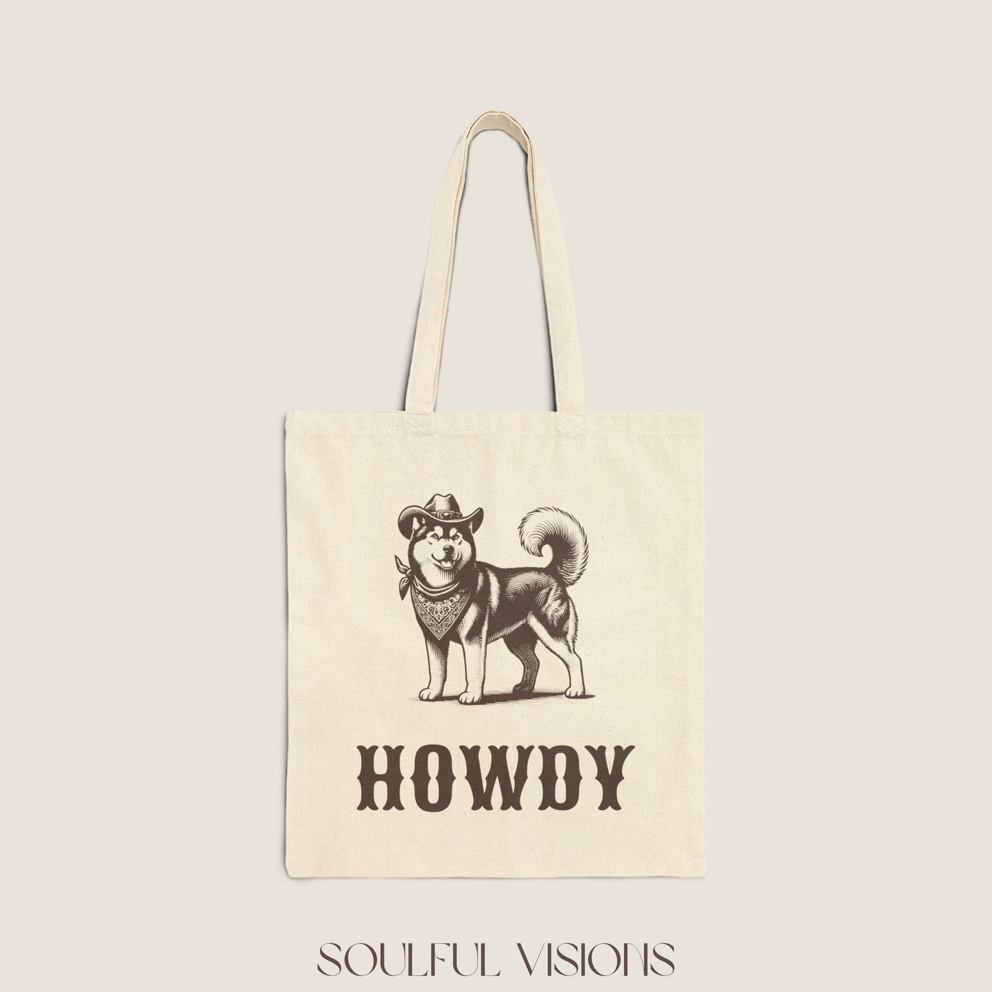 Howdy Husky Tote Bag