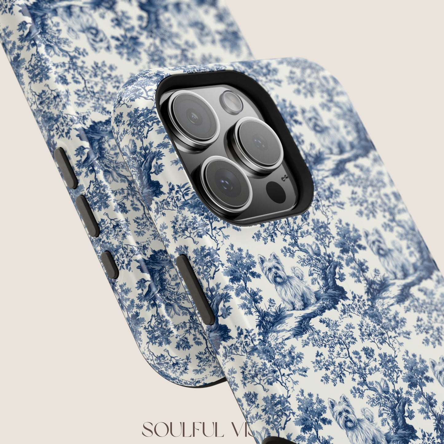 Yorkshire Terrier Toile De Jouy Magnetic Phone Case