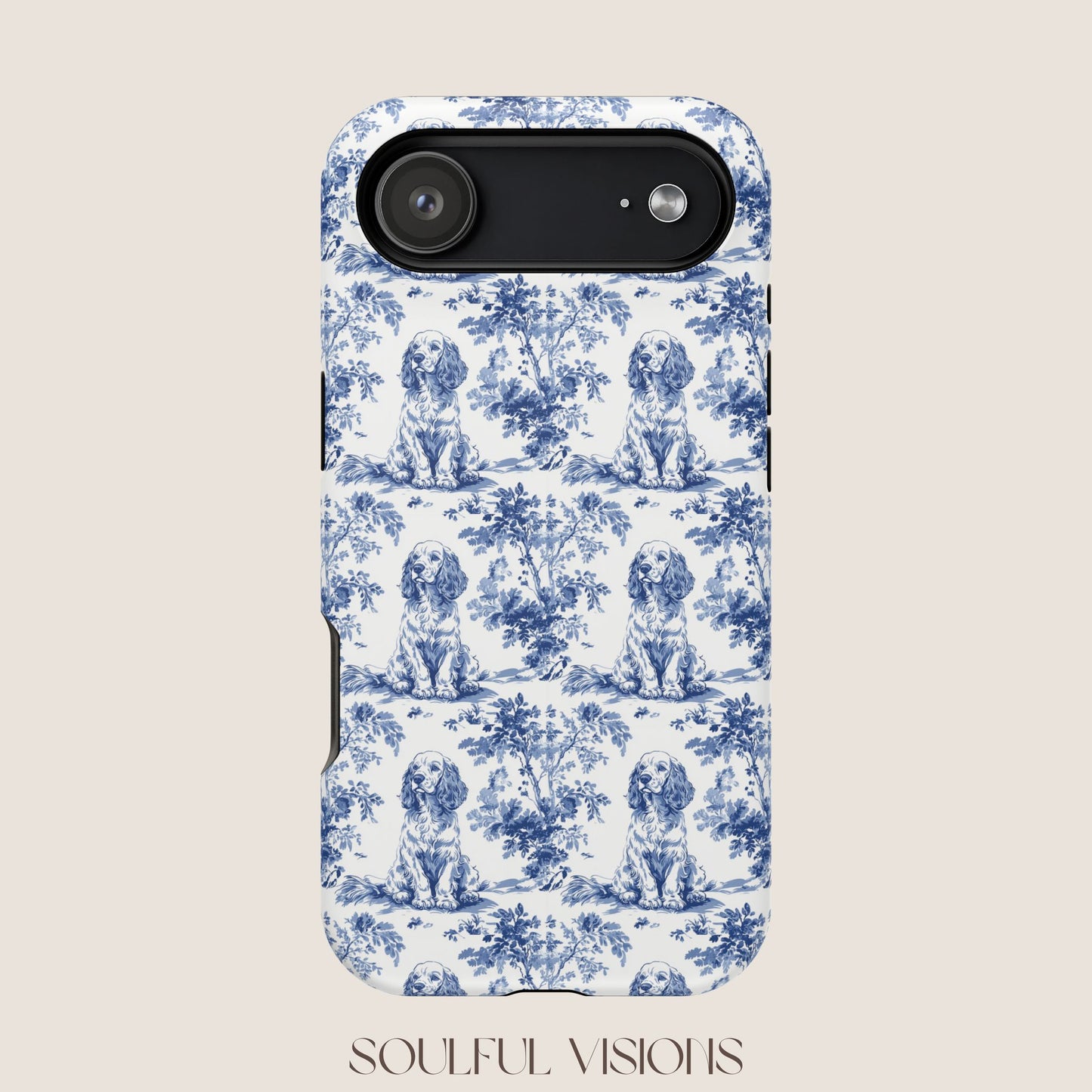 Cocker Spaniel Toile De Jouy Magnetic Phone Case