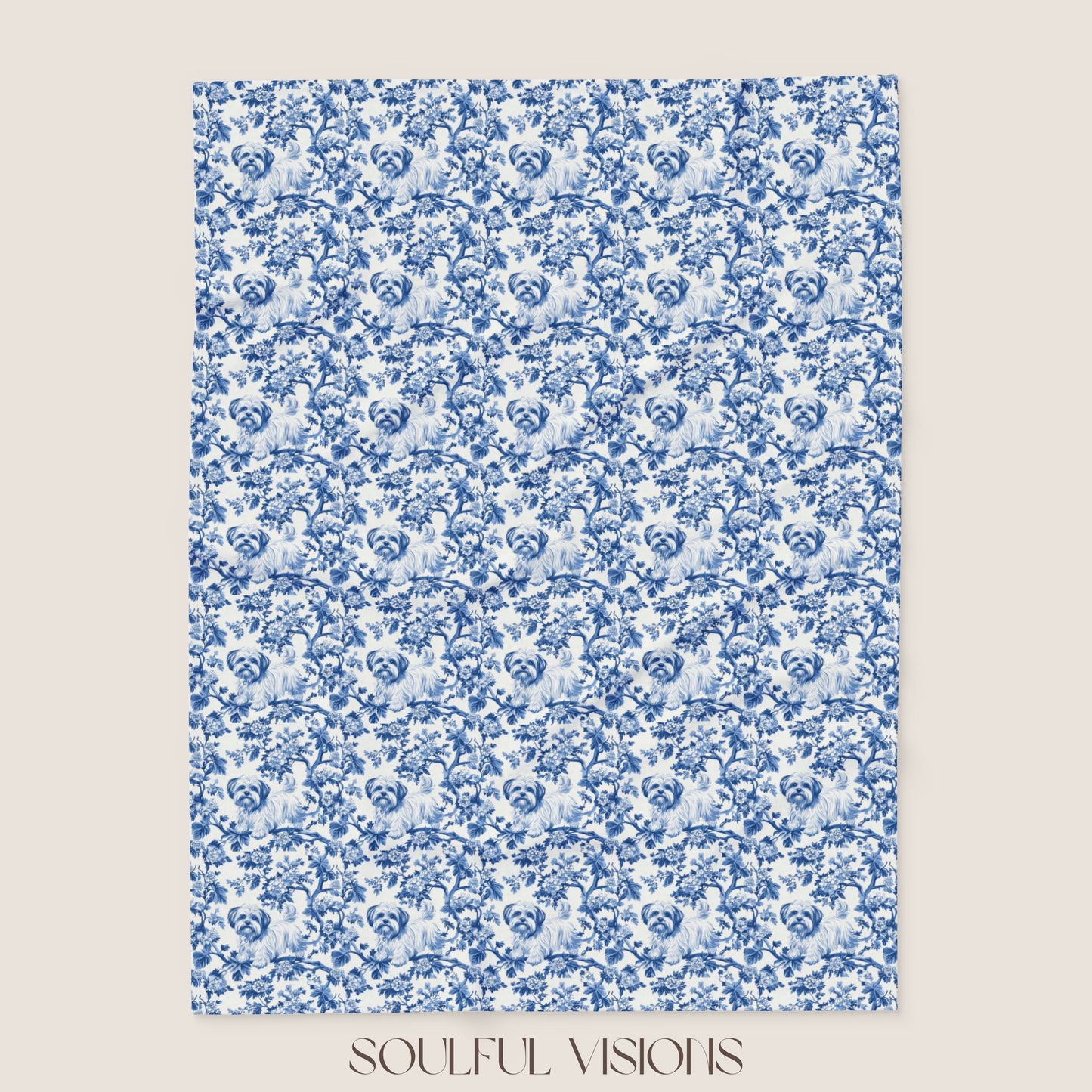 Maltese French Toile De Jouy Blanket