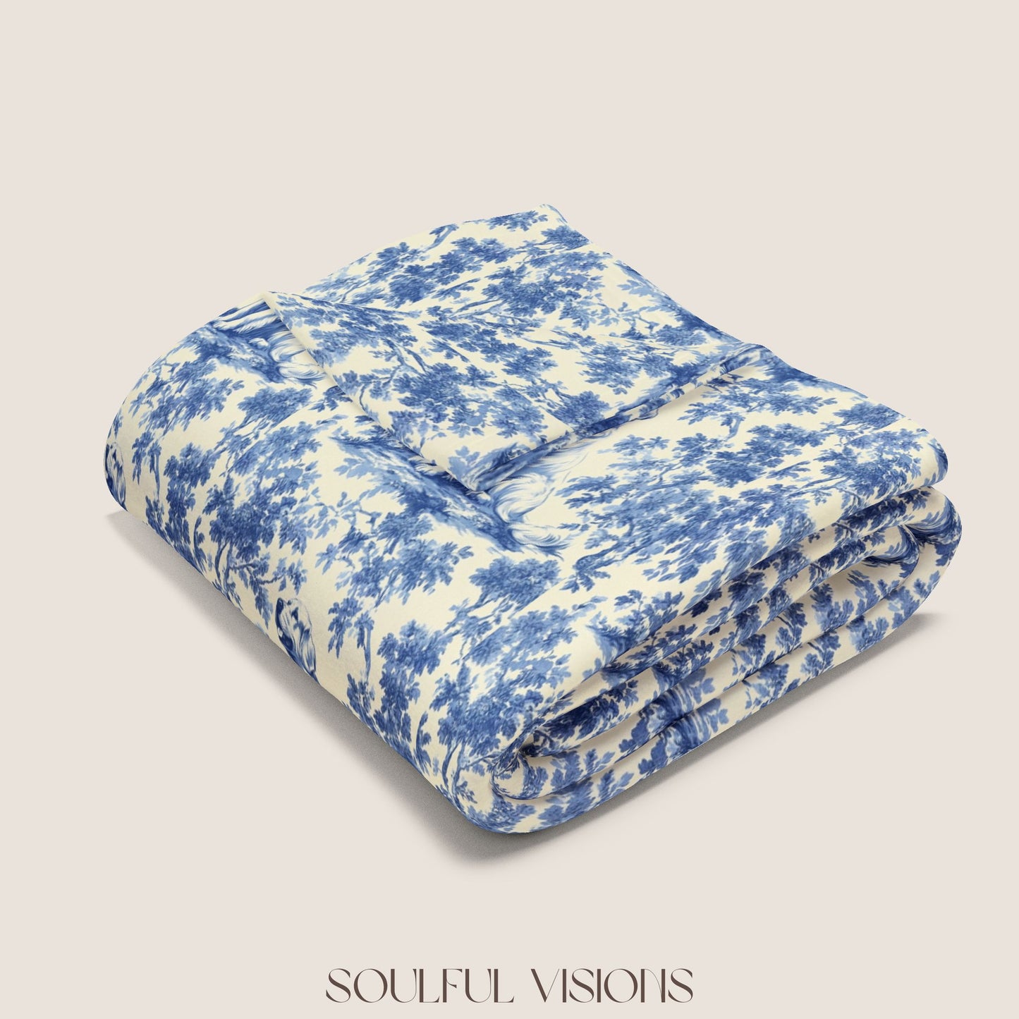 Golden Retriever 2 French Toile De Jouy Blanket