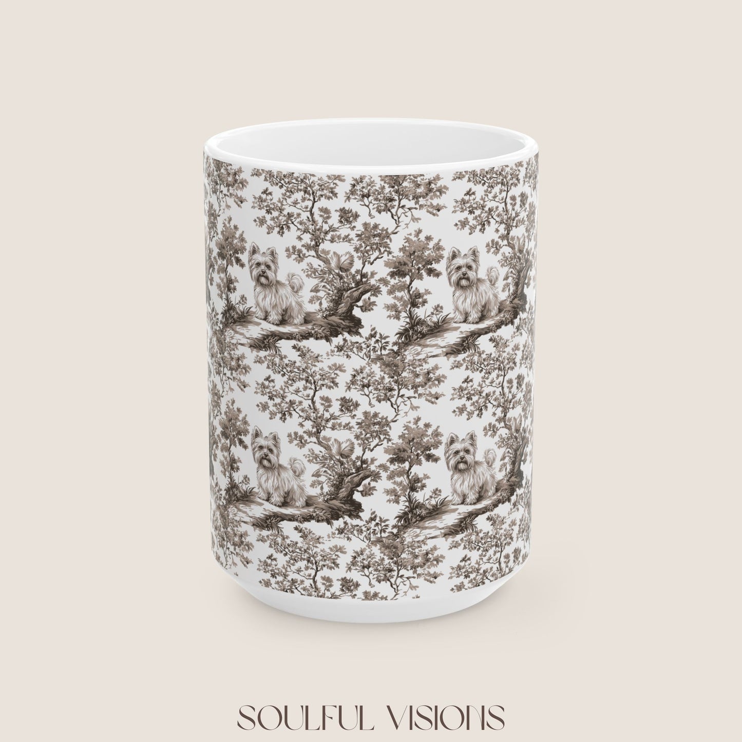 Yorkshiere Terrier Toile De Jouy Mug