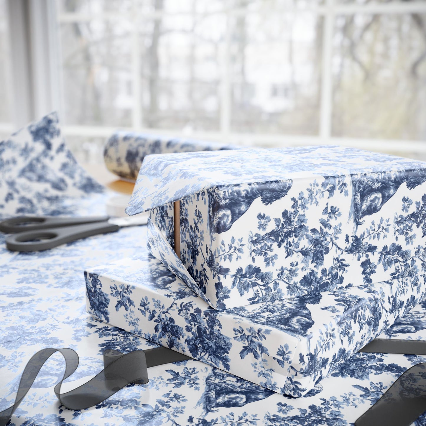 Boykin Spaniel French Toile De Jouy Wrapping Paper